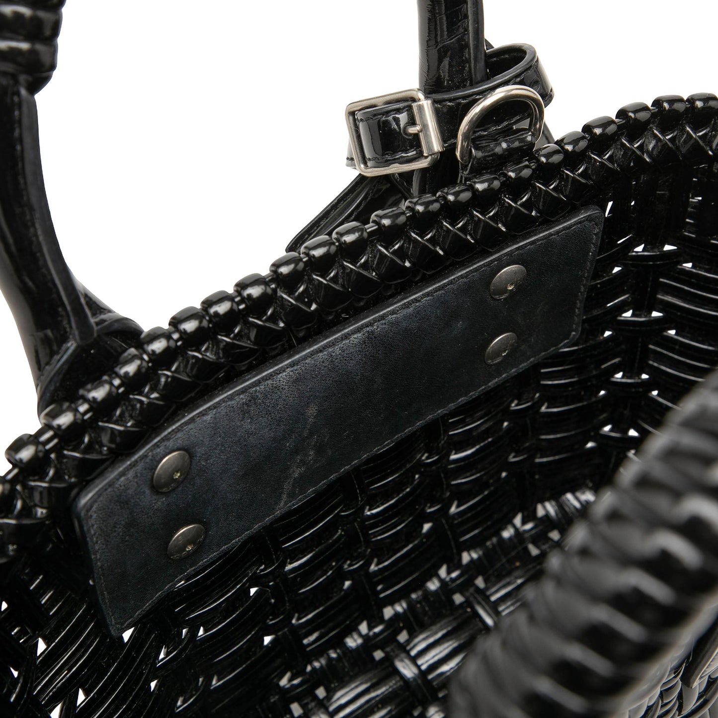 Balenciaga Faux Leather Bistro Basket Bag XXS