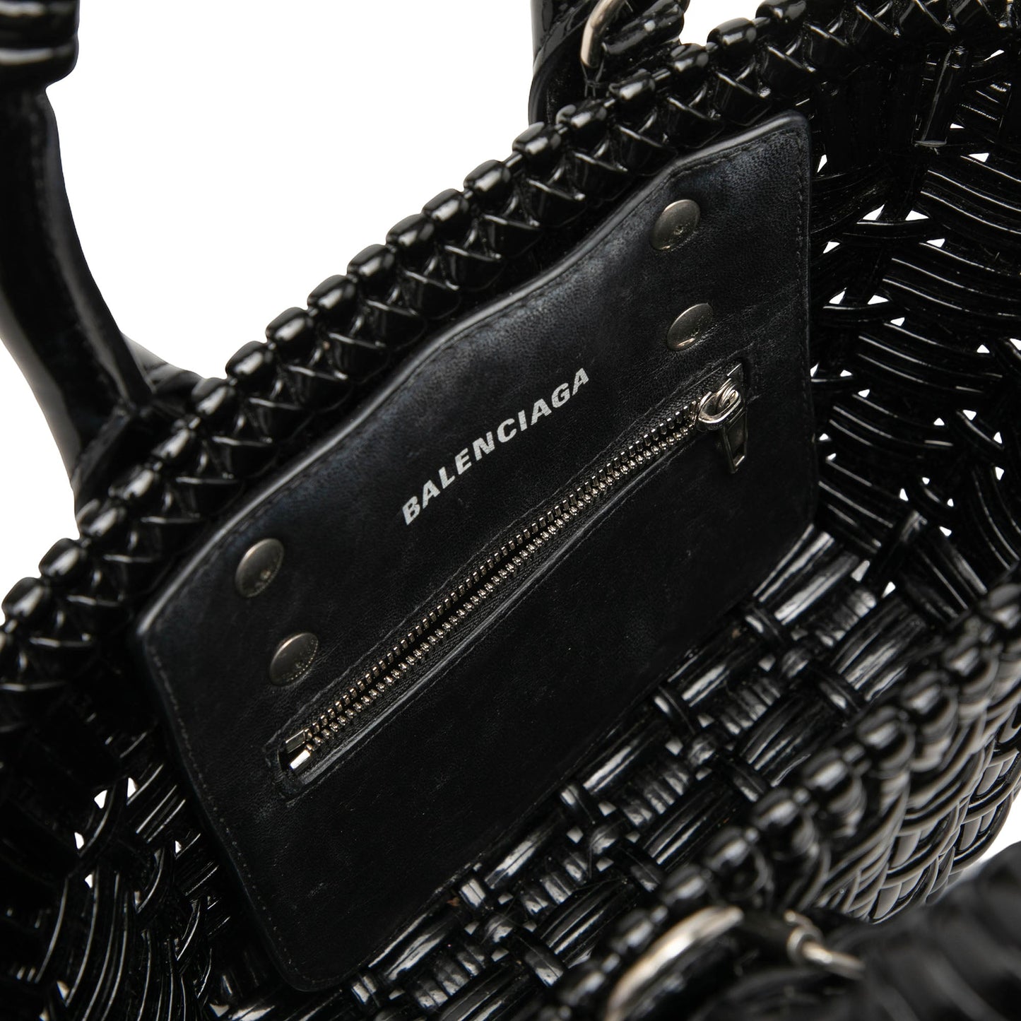Balenciaga Faux Leather Bistro Basket Bag XXS