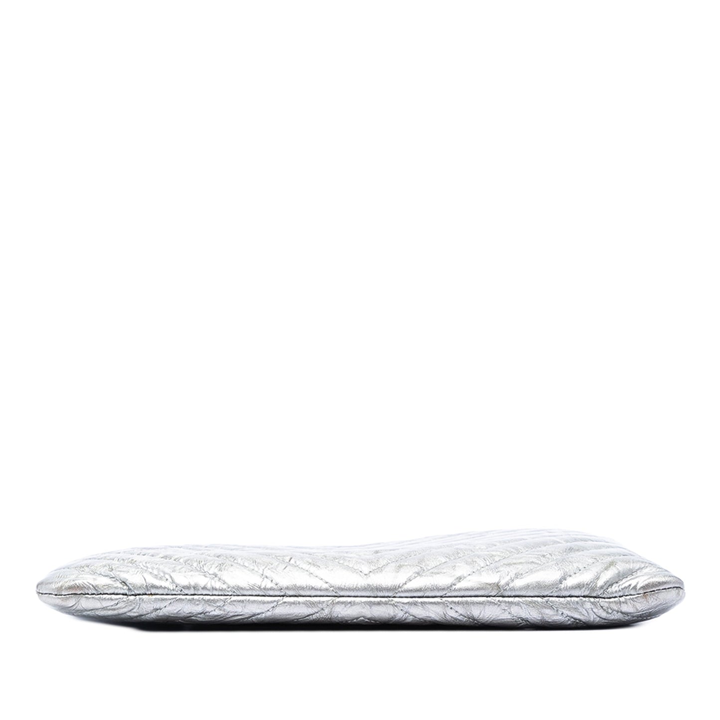 Chanel Medium Chevron Metallic Aged Calfskin O Case Clutch