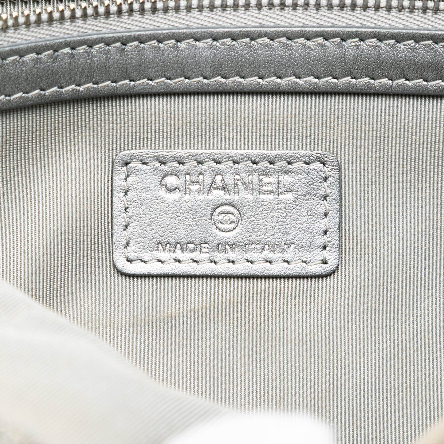 Chanel Medium Chevron Metallic Aged Calfskin O Case Clutch