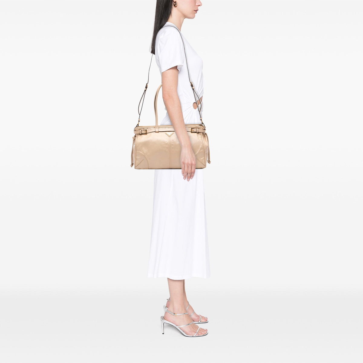 Prada Large Naplak Calfskin Bonnie Satchel — Beige