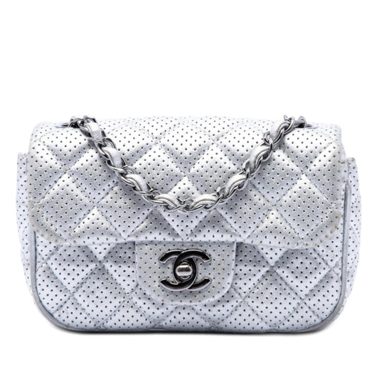 Chanel Mini Square Classic Perforated Lambskin Single Flap