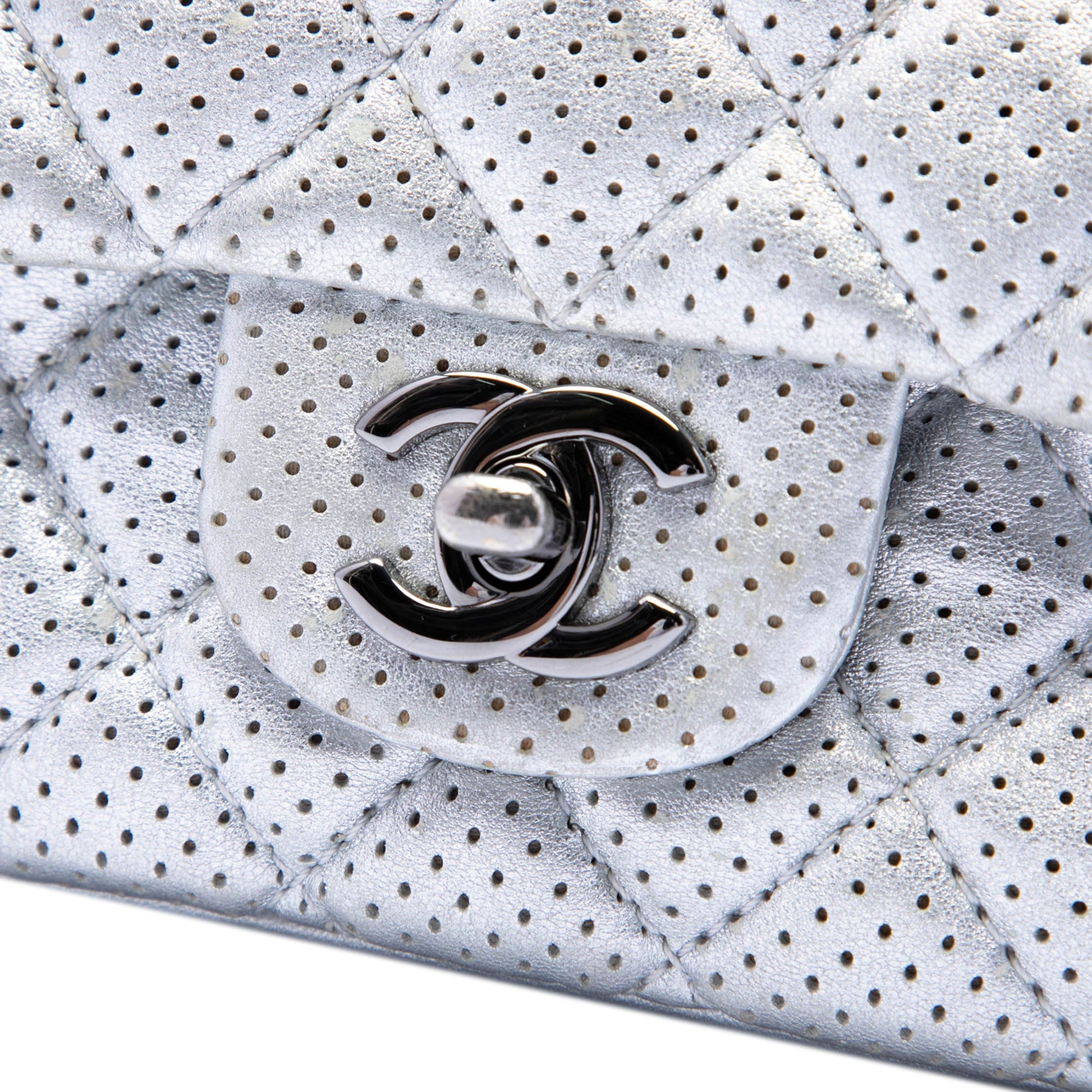 Chanel Mini Square Classic Perforated Lambskin Single Flap