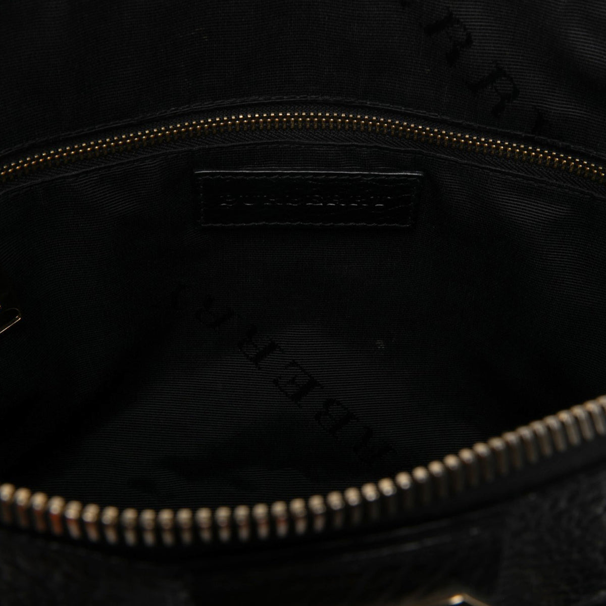 Burberry Small Heritage Grain Check Embossed Leather Orchard Bowling Bag — Black