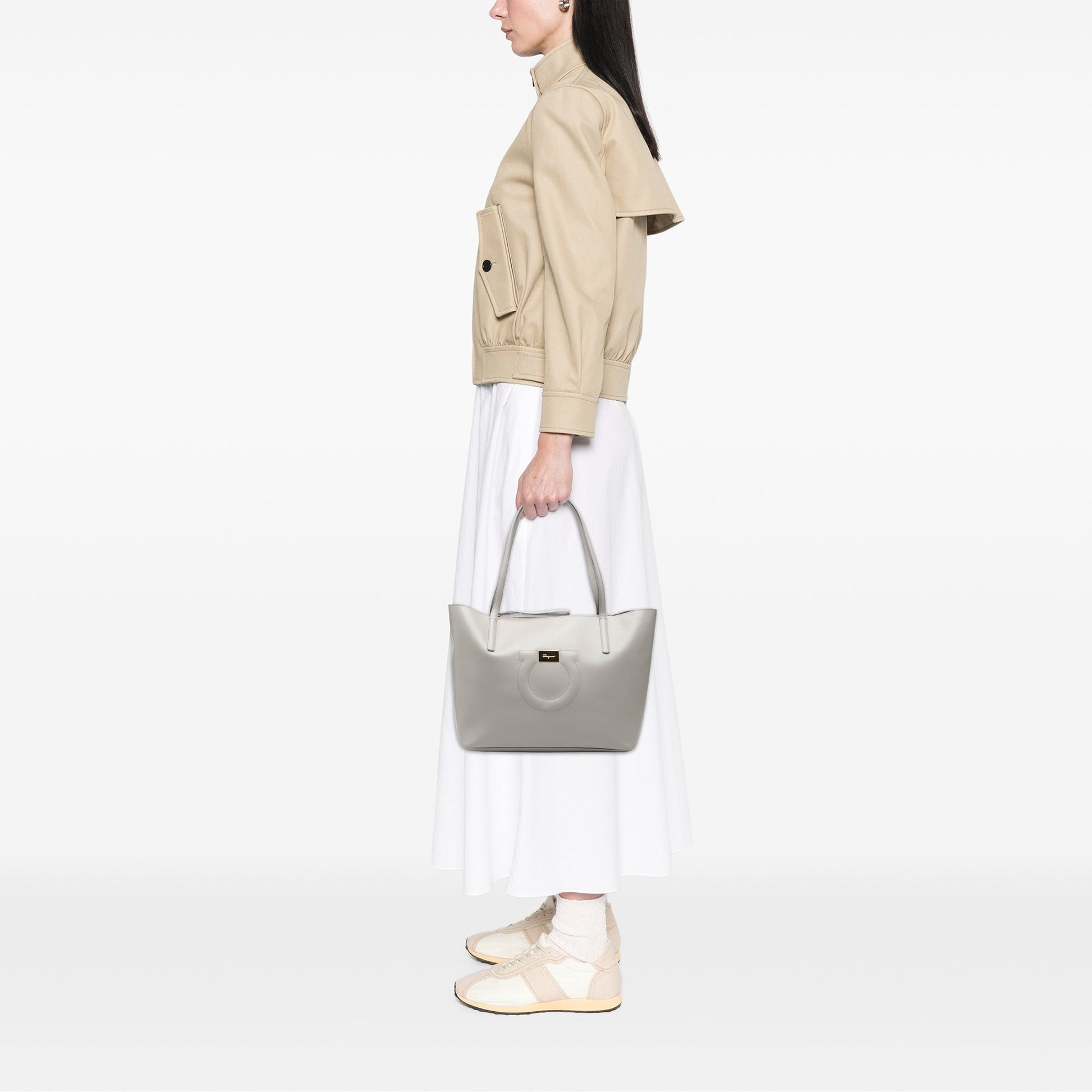 Ferragamo Leather Gancio Tote