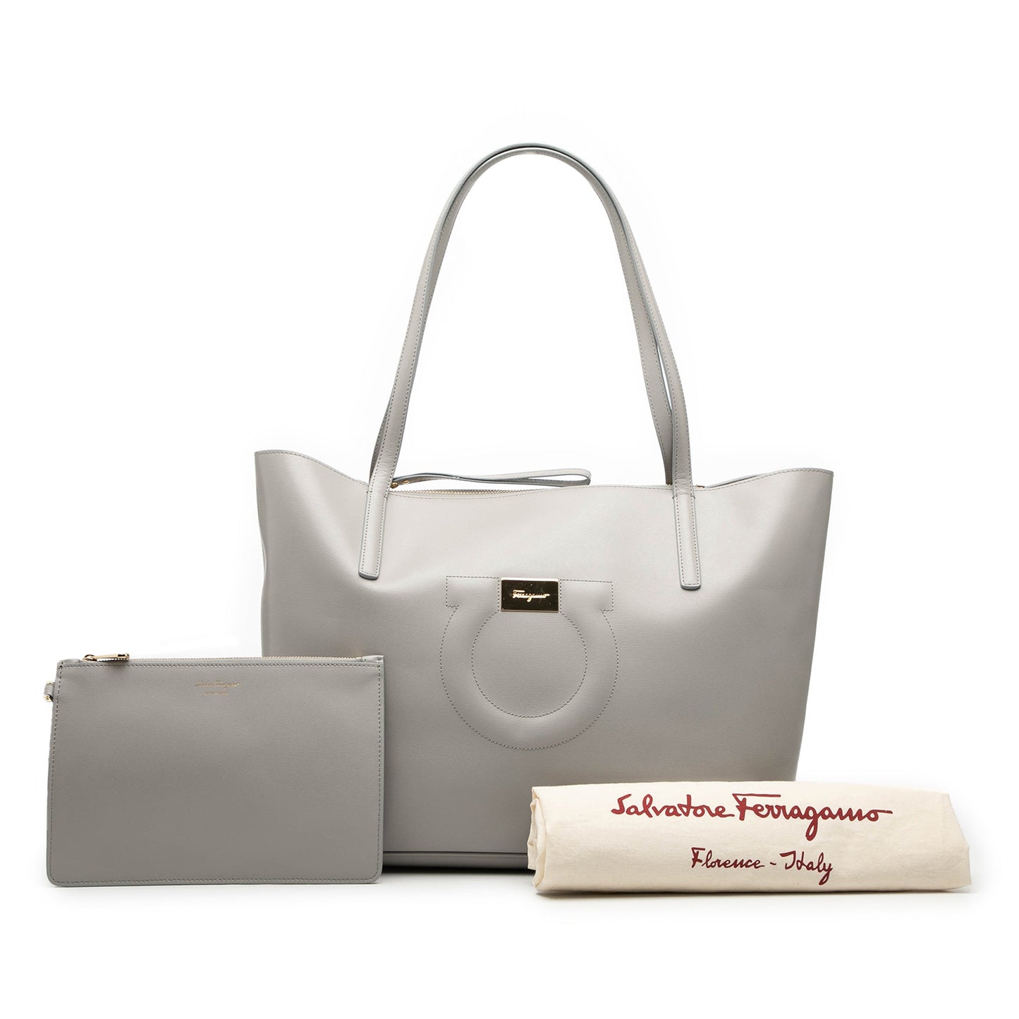 Ferragamo Leather Gancio Tote