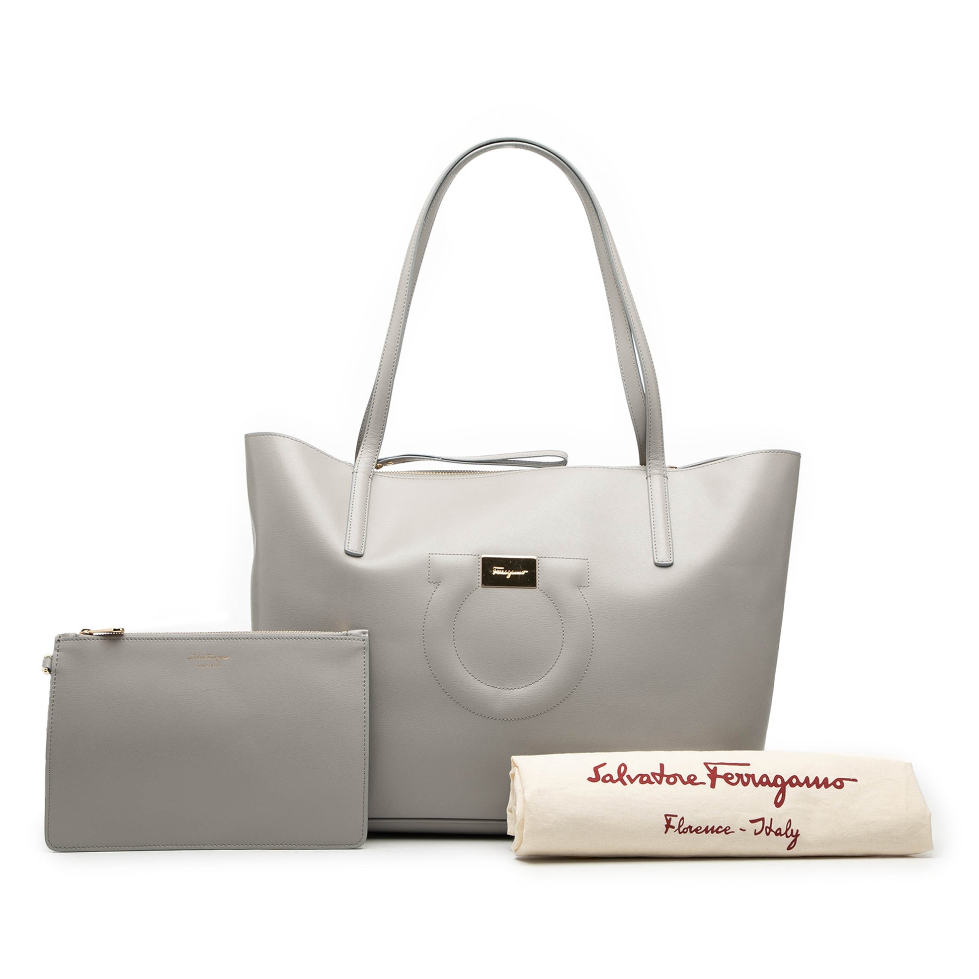 Ferragamo Leather Gancio Tote