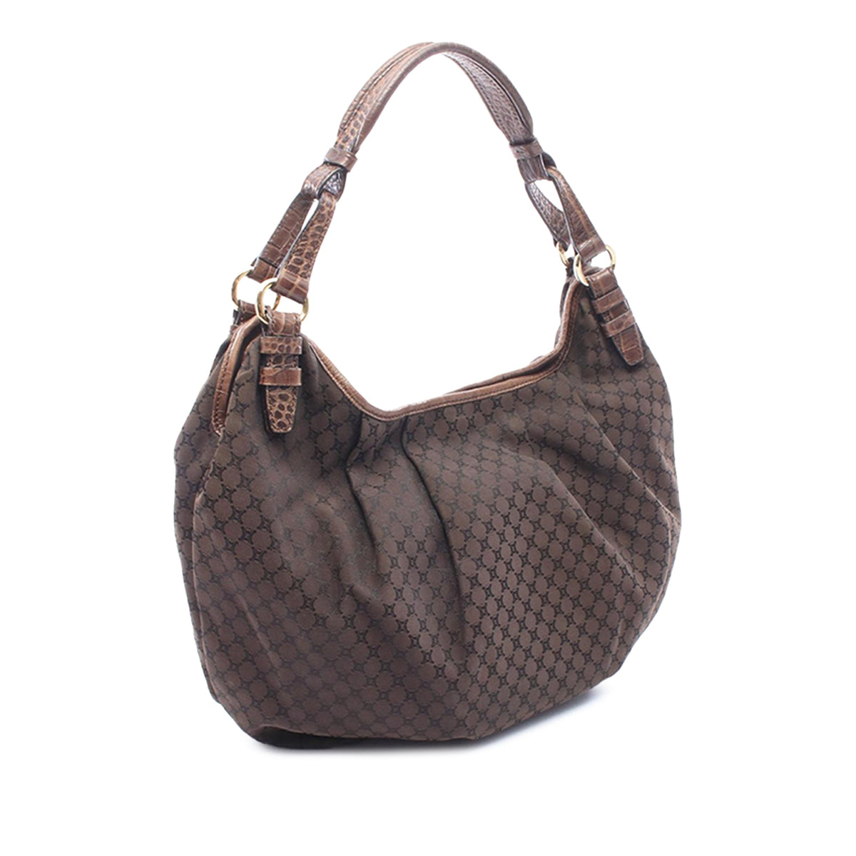 Celine Macadam Canvas Shoulder Bag — Brown