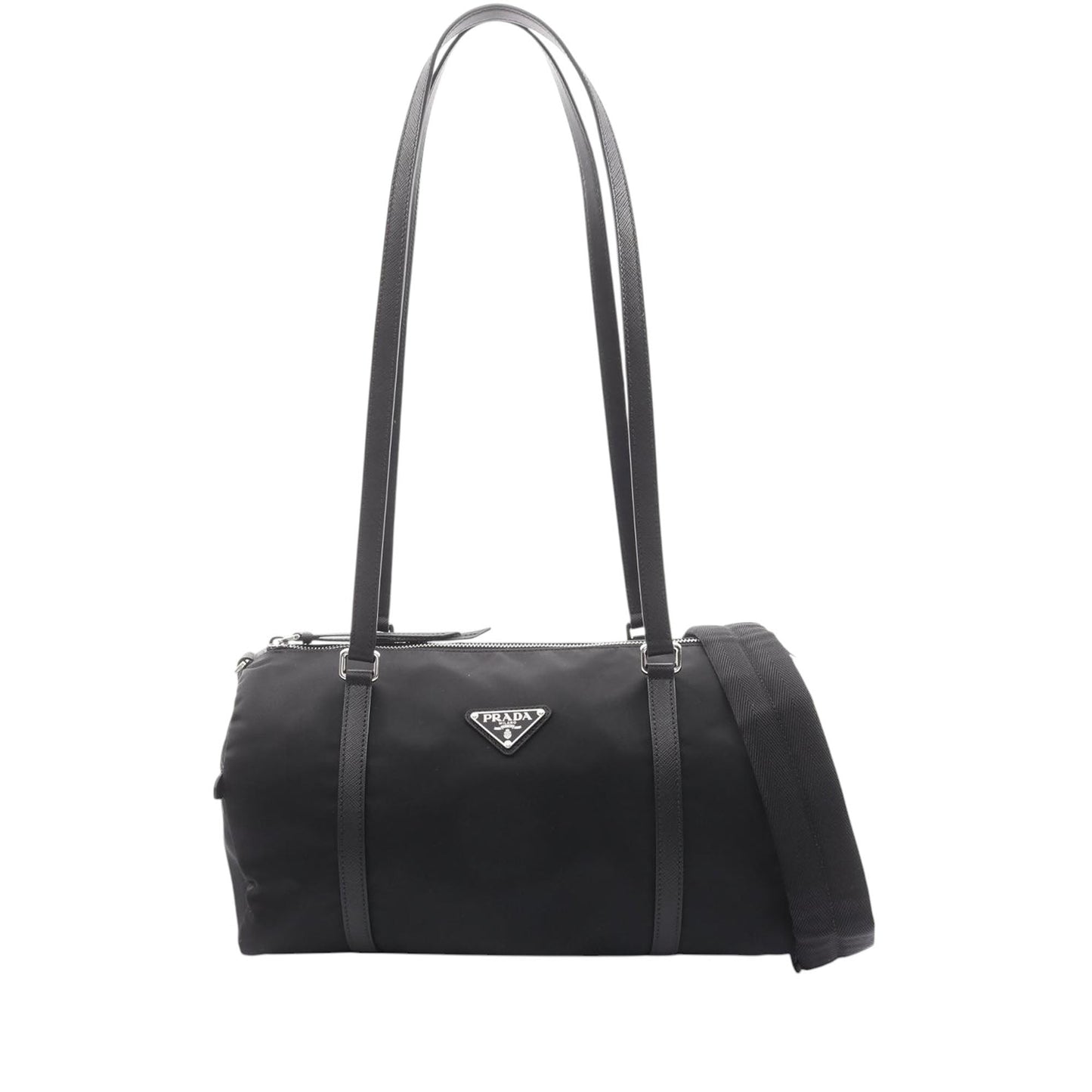 Prada Saffiano Trimmed Tessuto Satchel