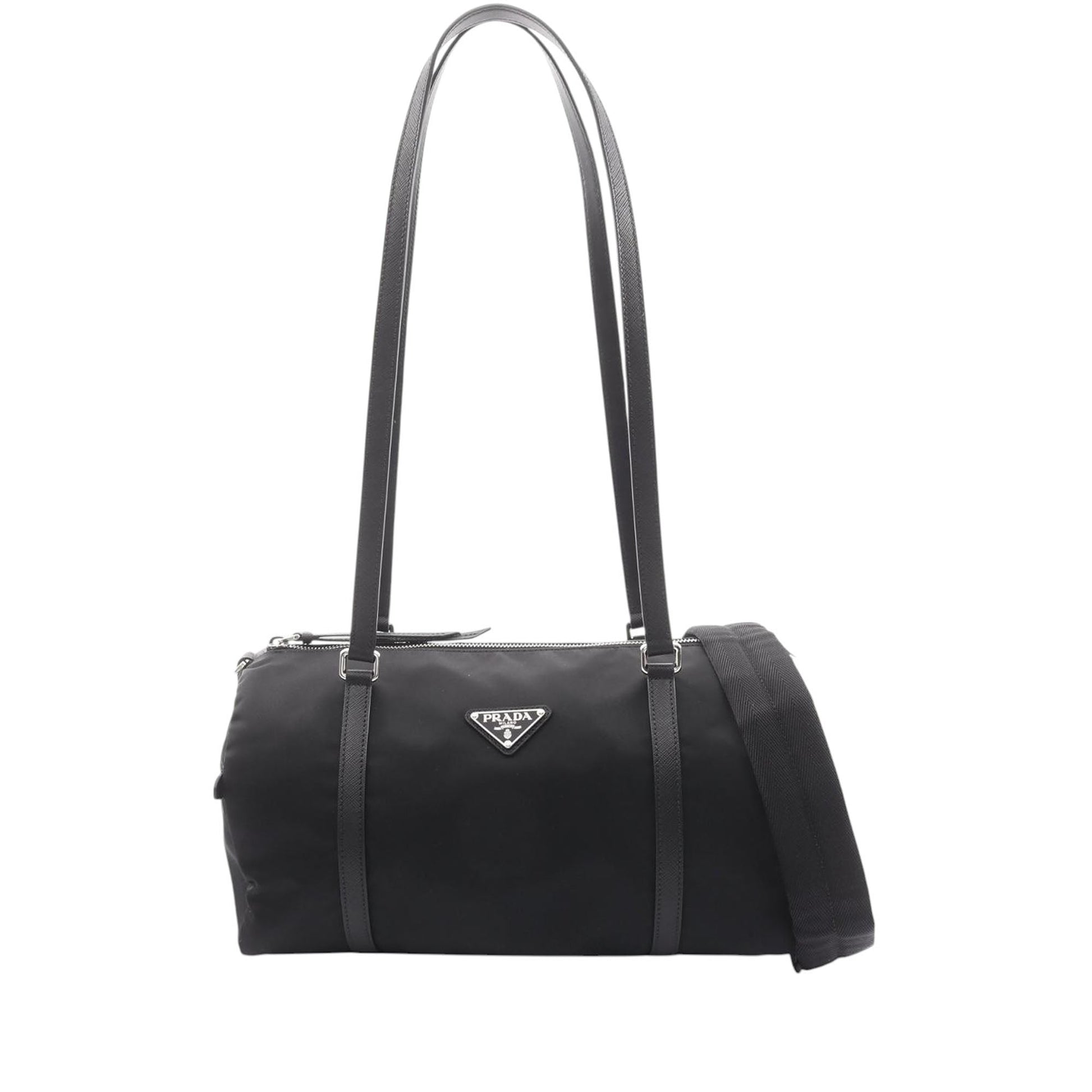 Prada Saffiano Trimmed Tessuto Satchel