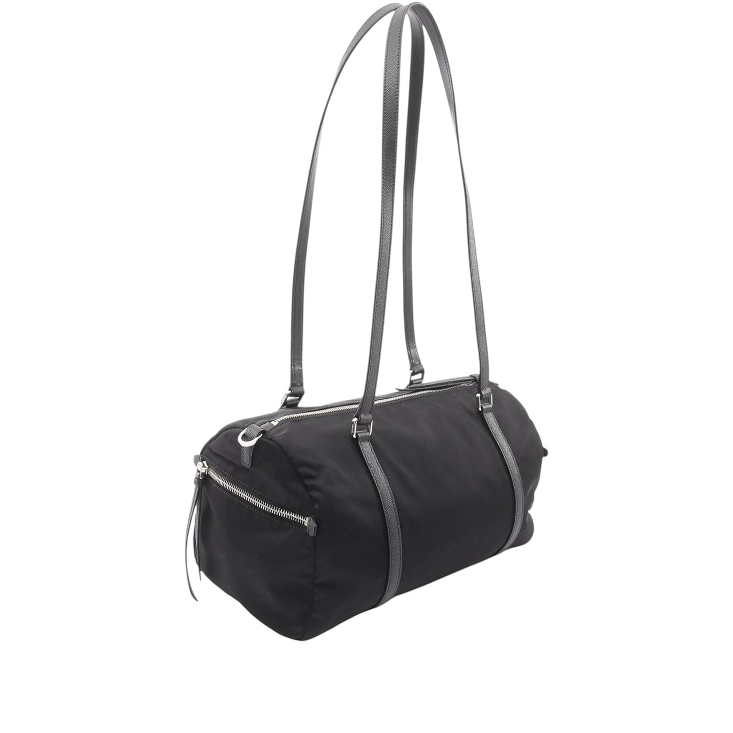 Prada Saffiano Trimmed Tessuto Satchel