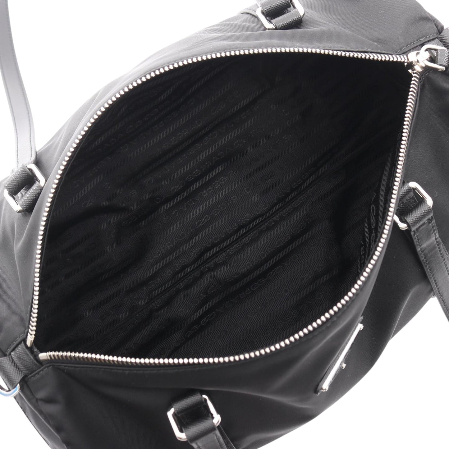 Prada Saffiano Trimmed Tessuto Satchel