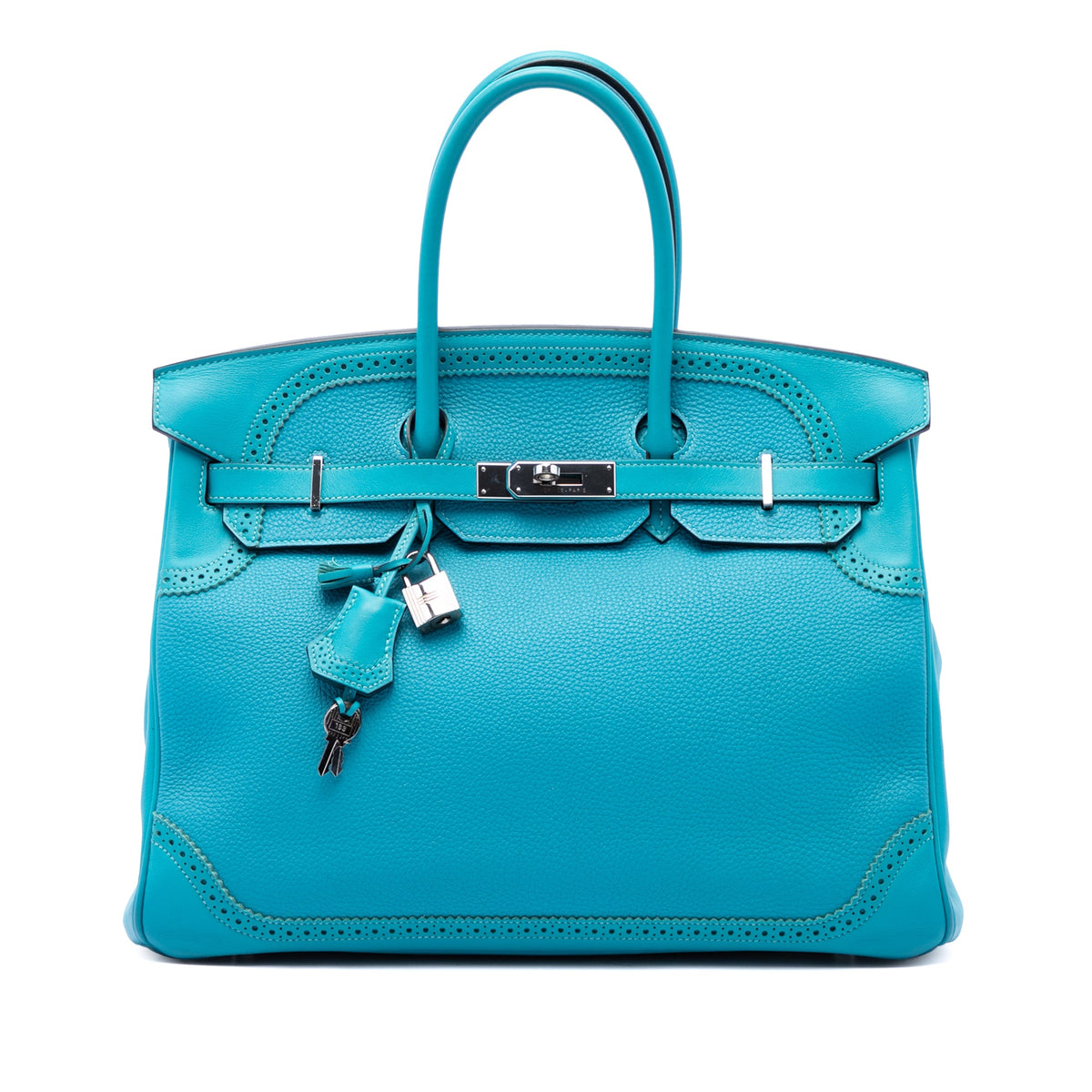 Hermès Togo and Swift Ghillies Birkin Retourne 35 — Blue