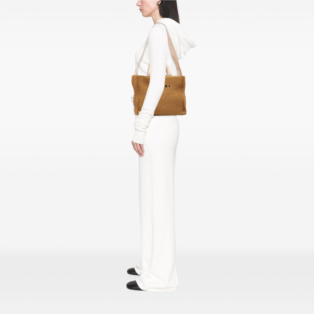 Marni Small Raffia Effect East West Satchel