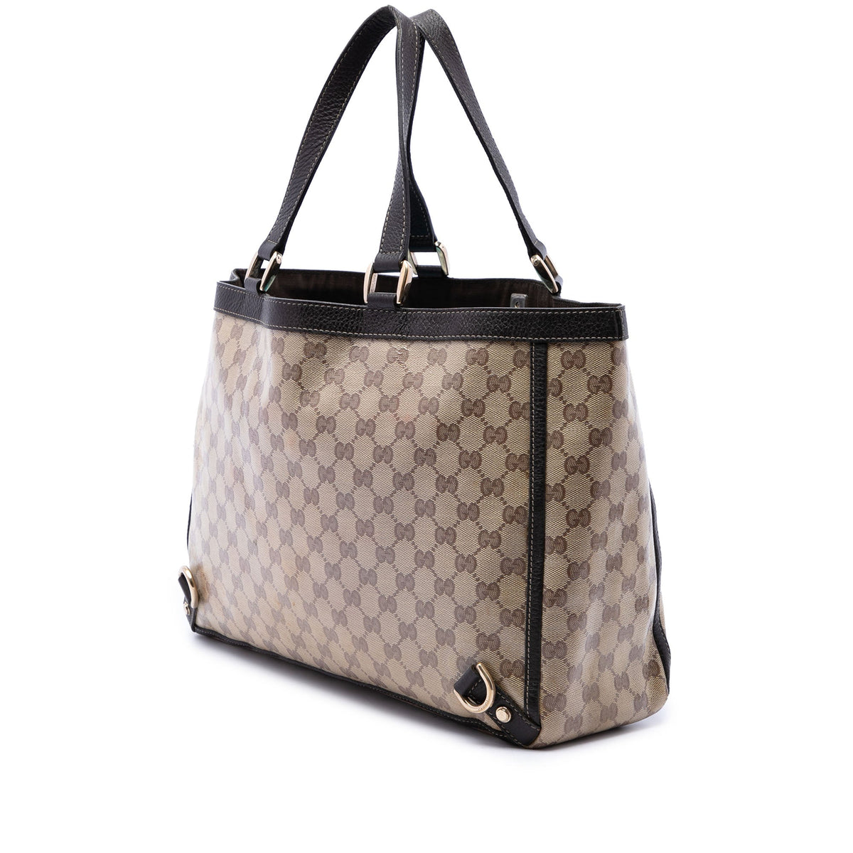 Gucci GG Crystal Abbey D Ring Tote — Beige