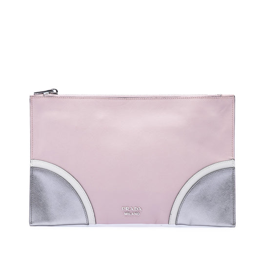 Prada Tricolor Saffiano Clutch