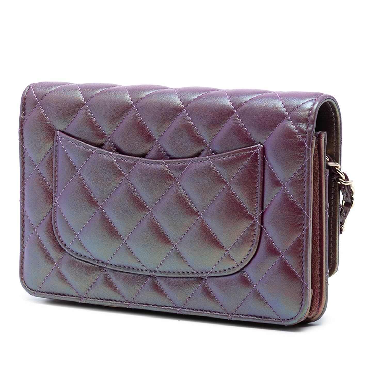 Chanel CC Quilted Iridescent Lambskin Wallet on Chain