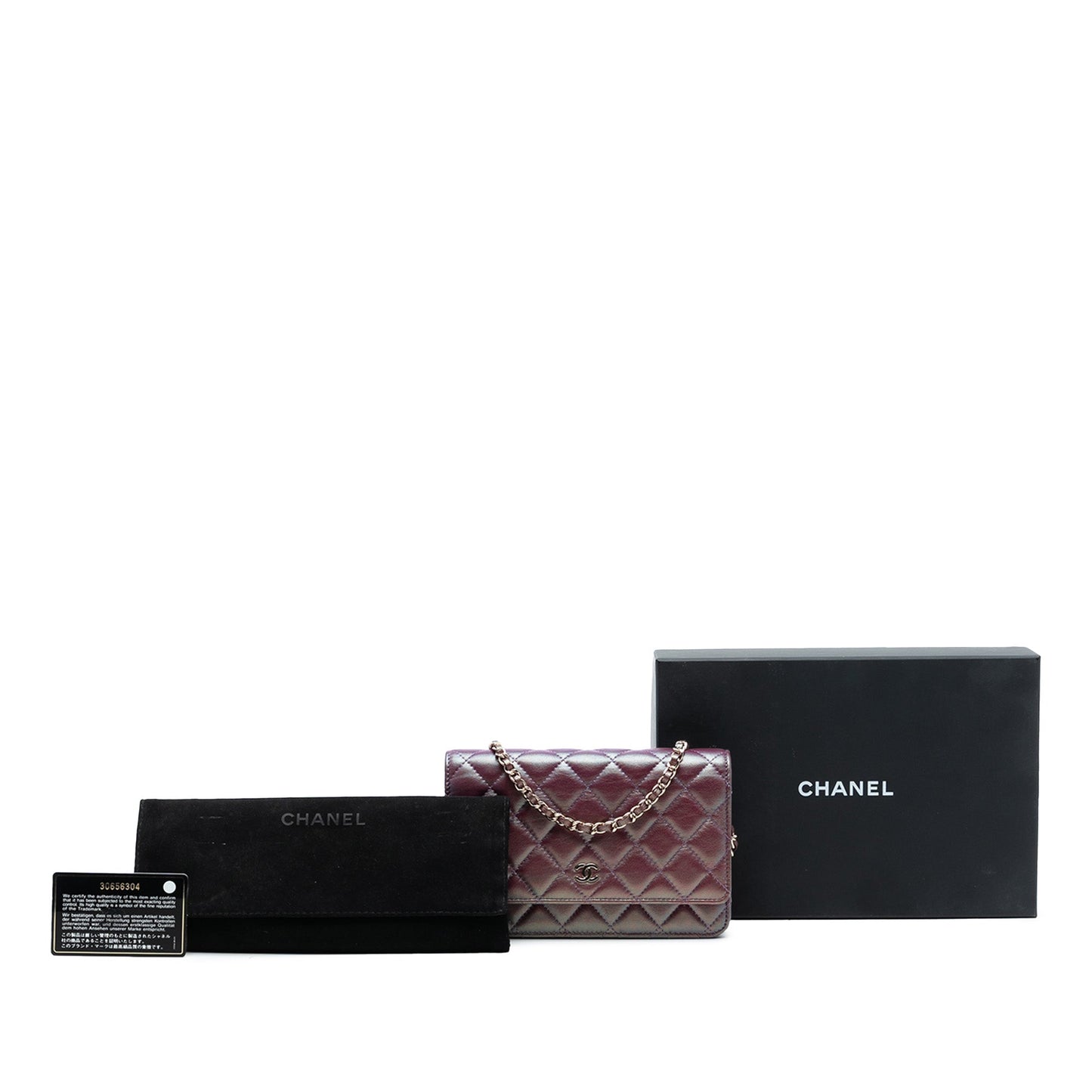 Chanel CC Quilted Iridescent Lambskin Wallet on Chain