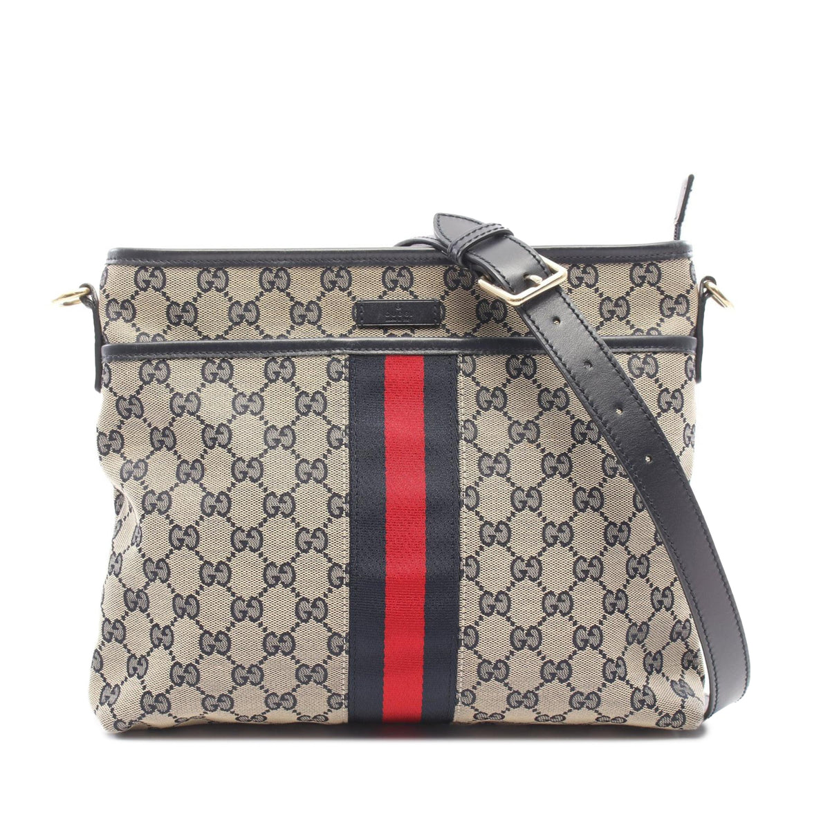 Gucci GG Canvas Web Crossbody — Beige