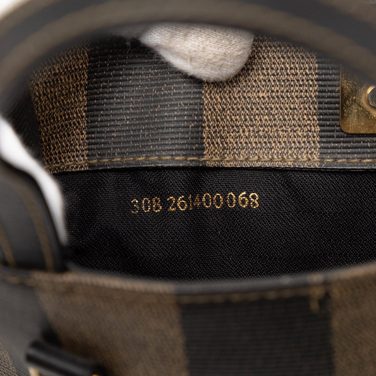 Fendi Pequin Coated Canvas Logo Convertible Tote