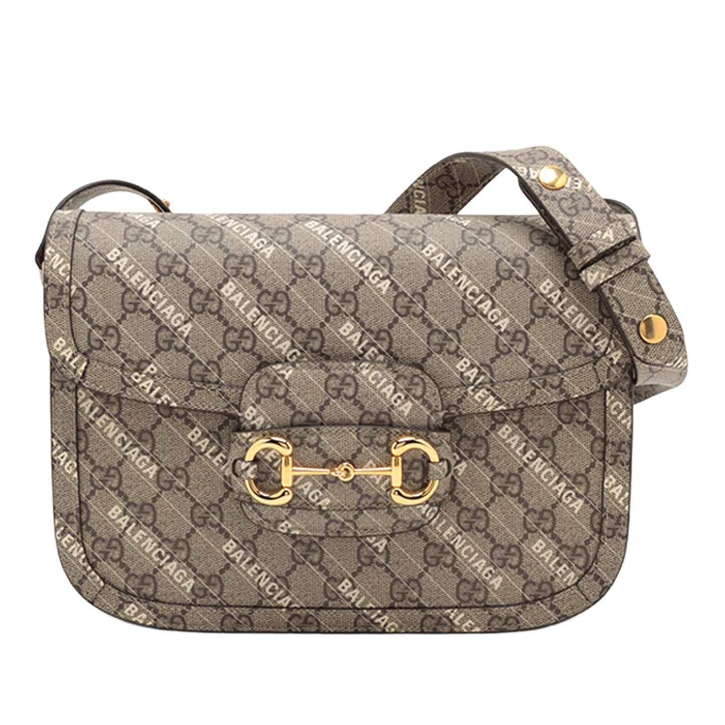 Gucci Balenciaga Medium GG Supreme Horsebit 1955 Shoulder Bag