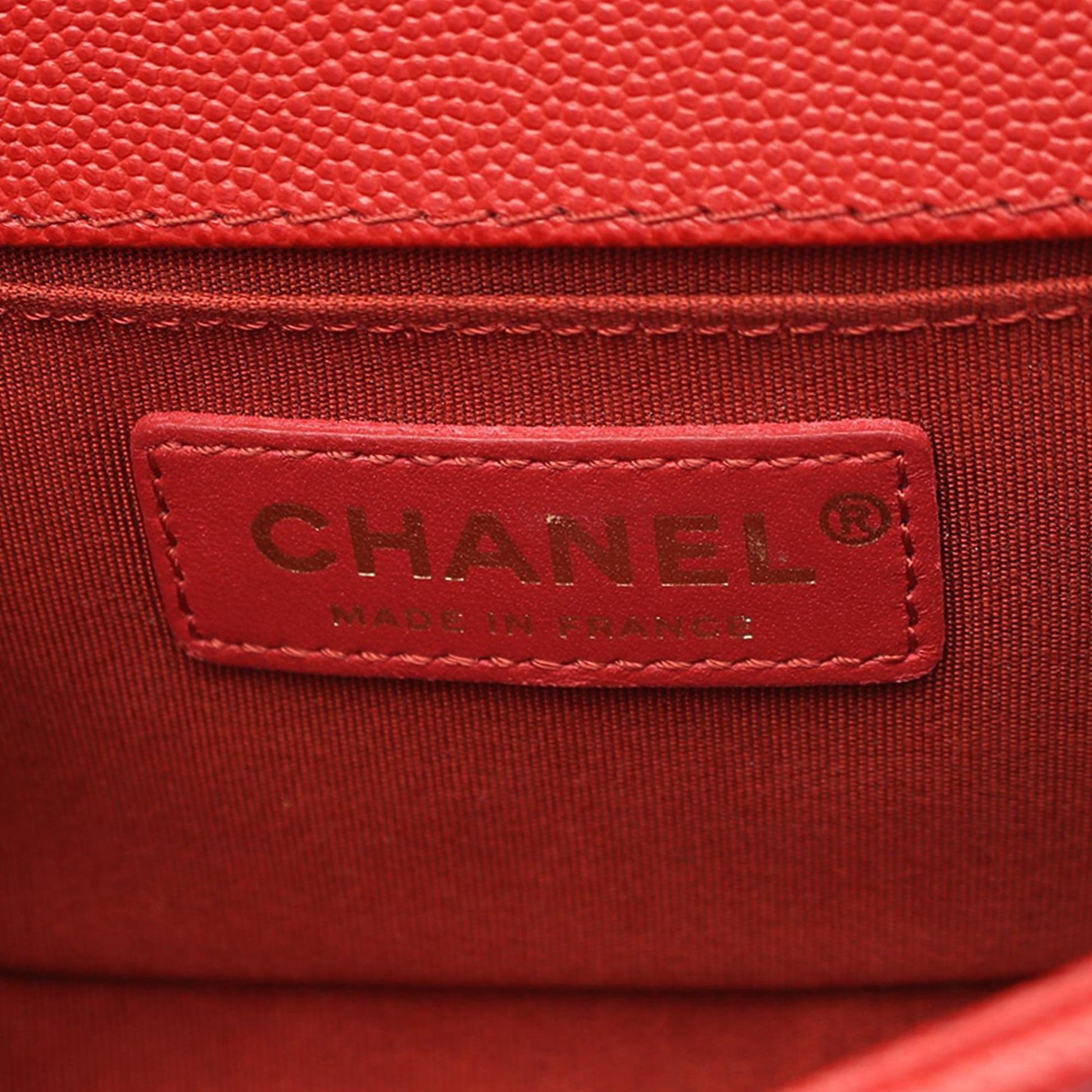 Chanel Small Chevron Caviar Braided Boy Flap