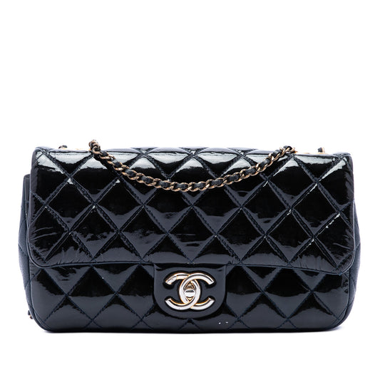 Chanel Paris Salzburg Medium Patent and Goatskin CC Eyelet Flap