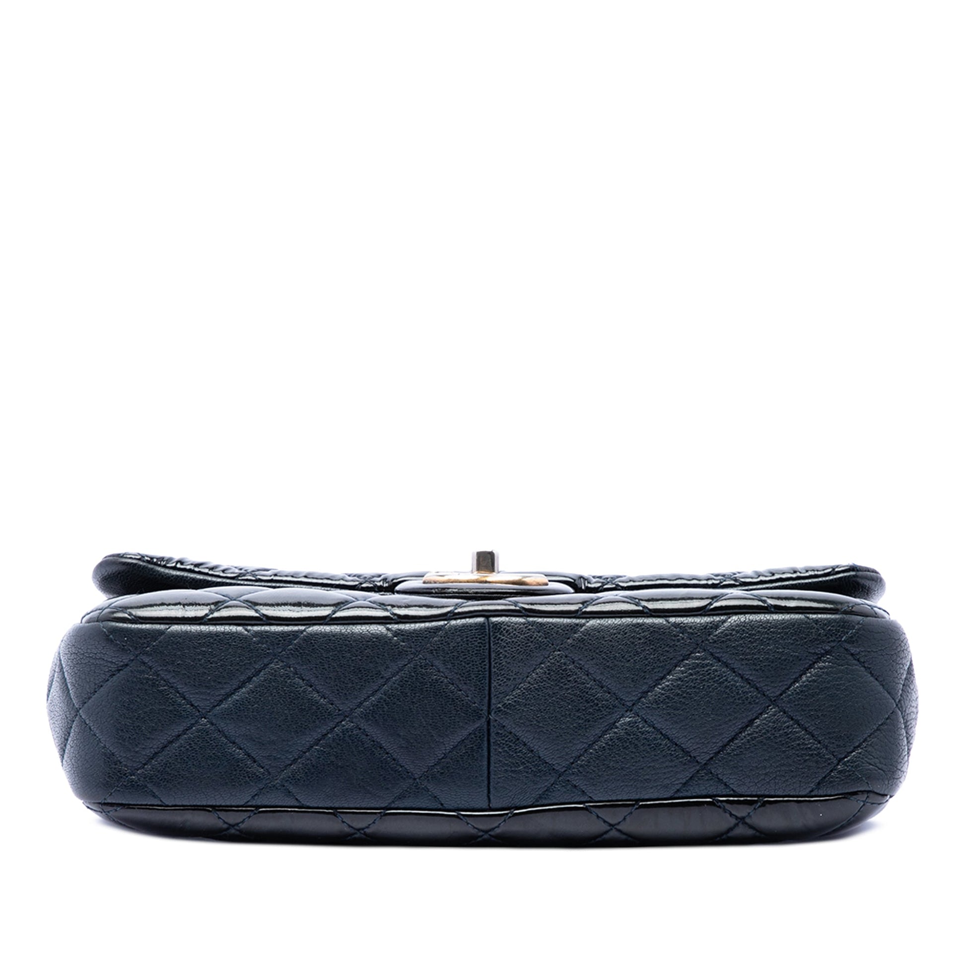 Chanel Paris Salzburg Medium Patent and Goatskin CC Eyelet Flap