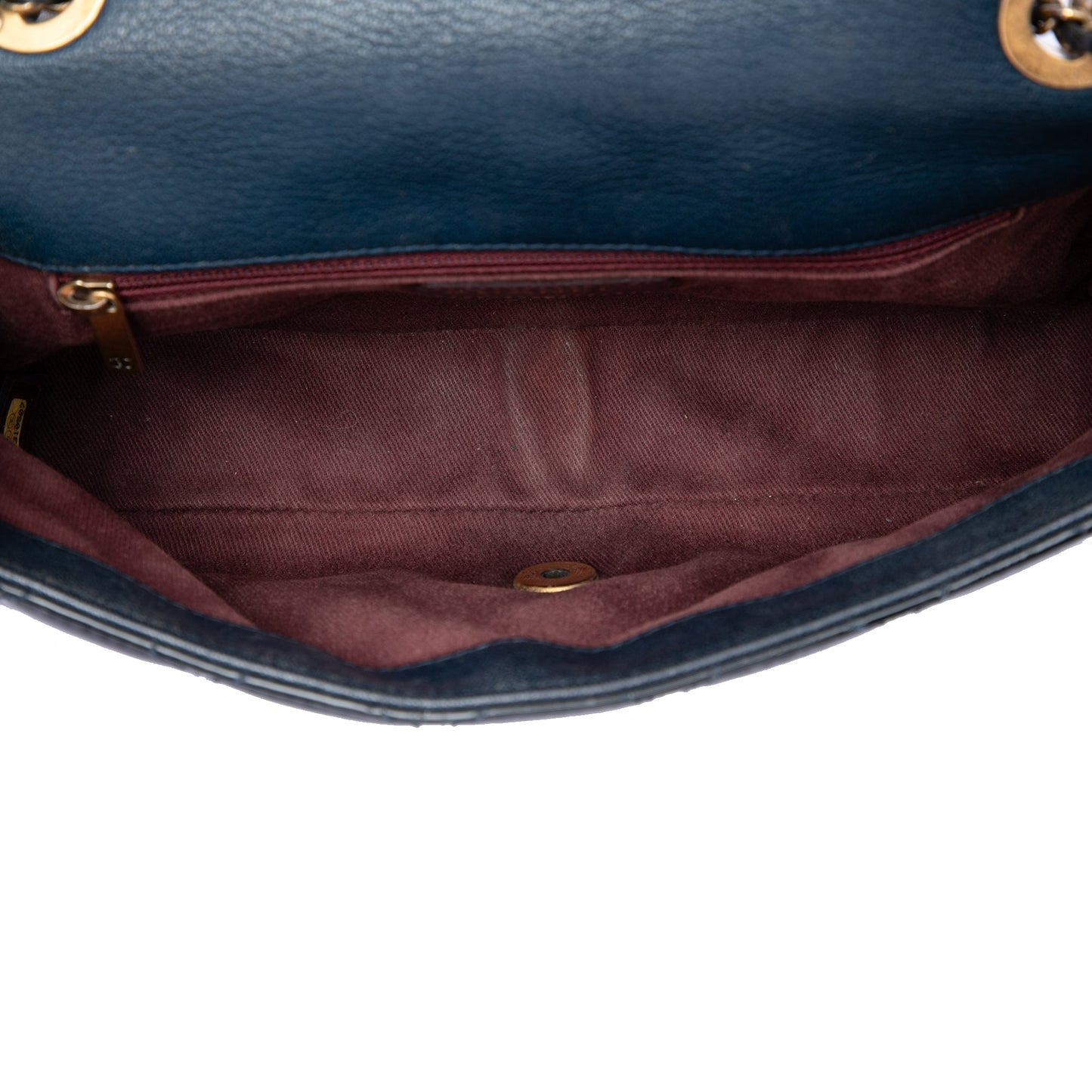 Chanel Paris Salzburg Medium Patent and Goatskin CC Eyelet Flap