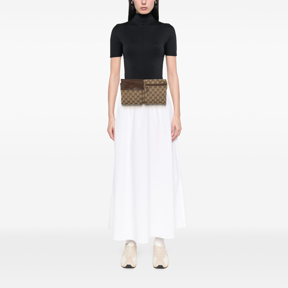 Gucci GG Canvas Double Pocket Belt Bag