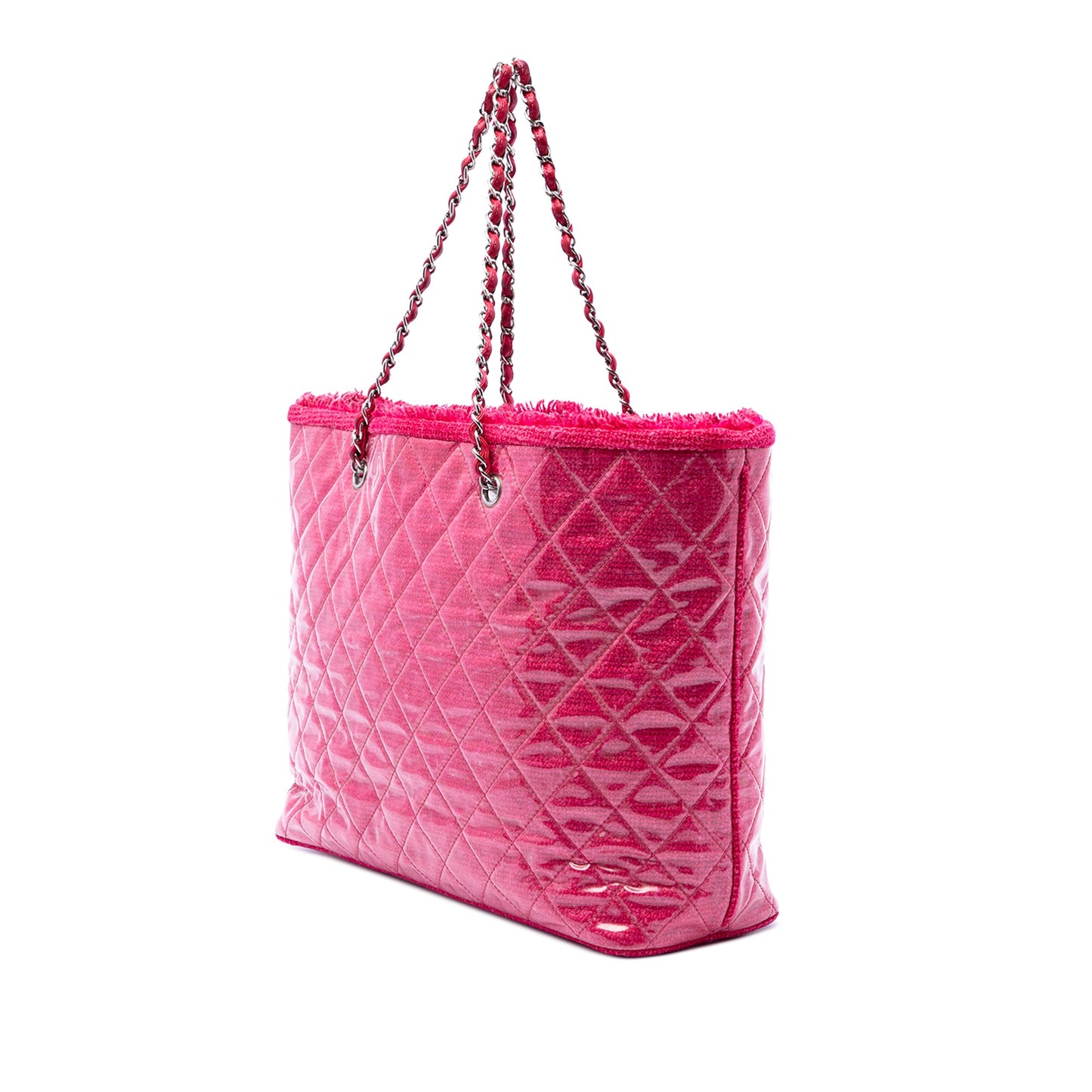 Chanel Large Quilted Tweed and PVC Funny Tote