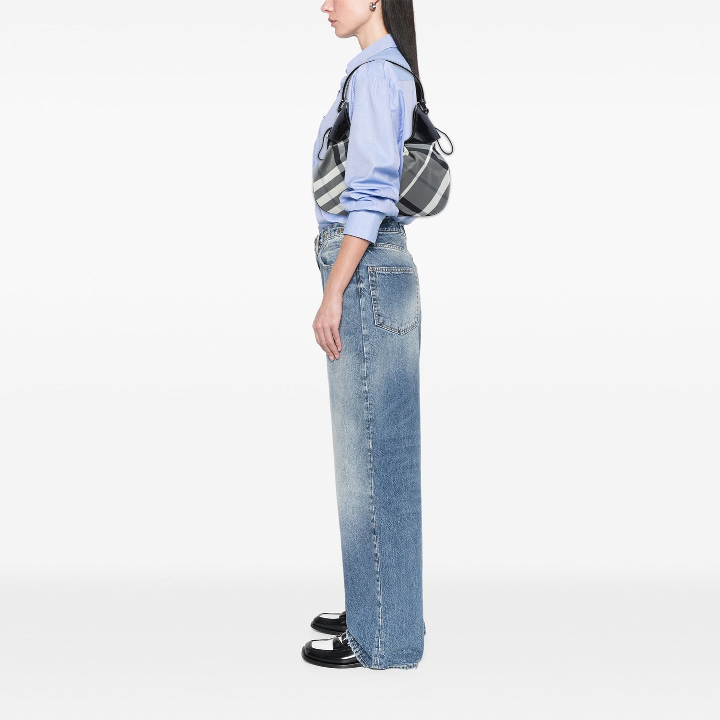 Burberry Beat Check Nylon Brooklyn Hobo