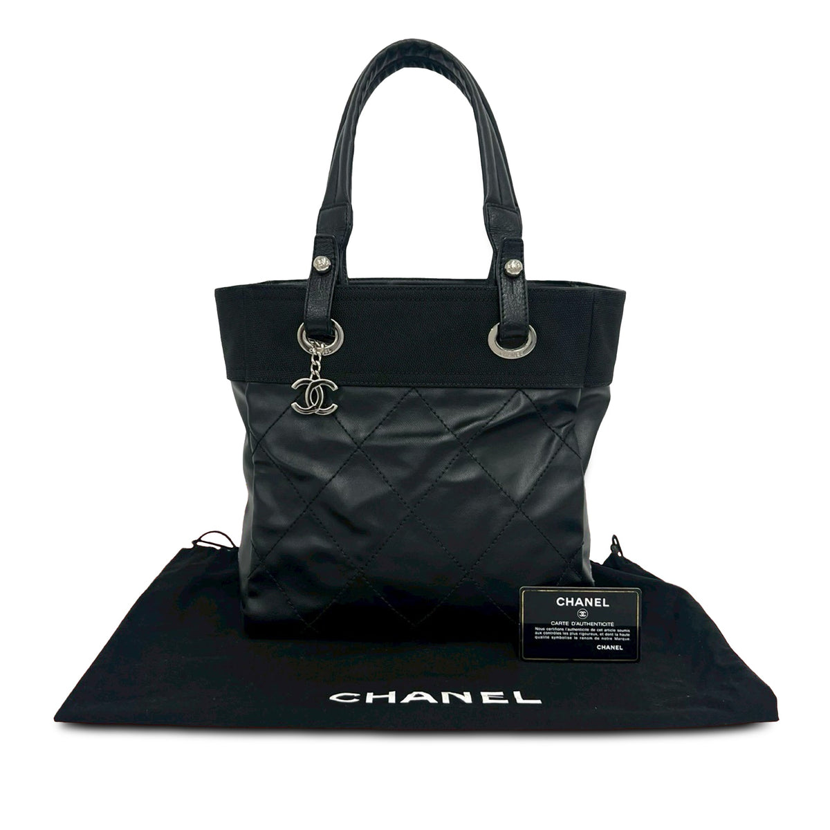 Chanel Small Quilted Coated Canvas Paris Biarritz Tote