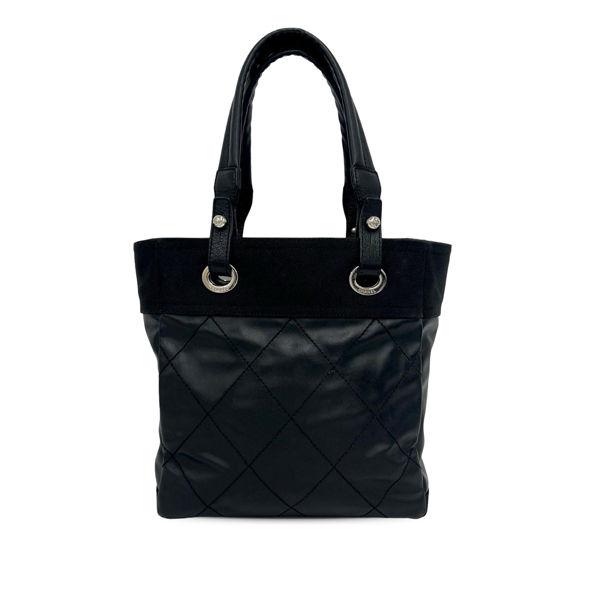 Chanel Small Quilted Coated Canvas Paris Biarritz Tote