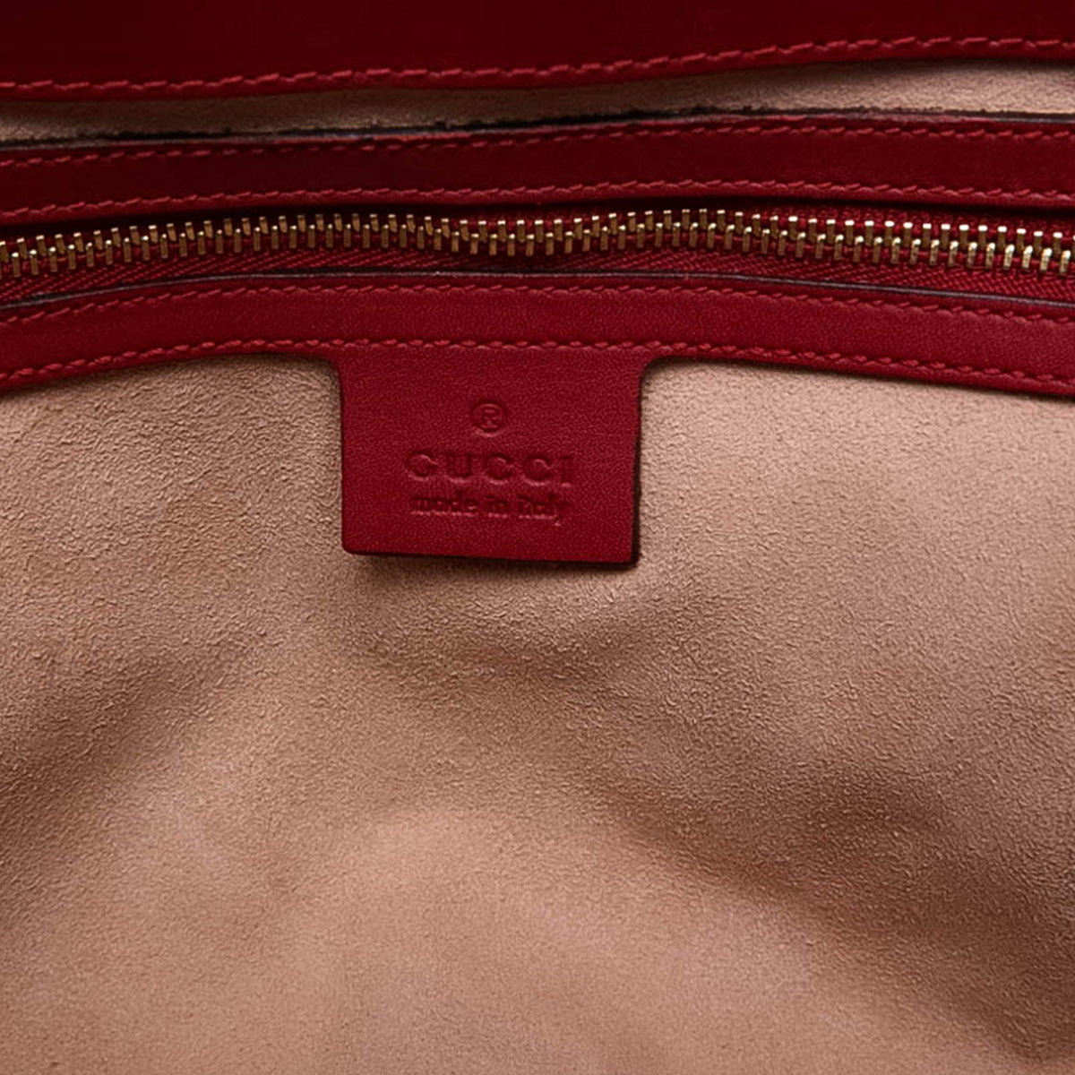 Gucci Small Calfskin Bamboo Nymphaea Satchel — Red