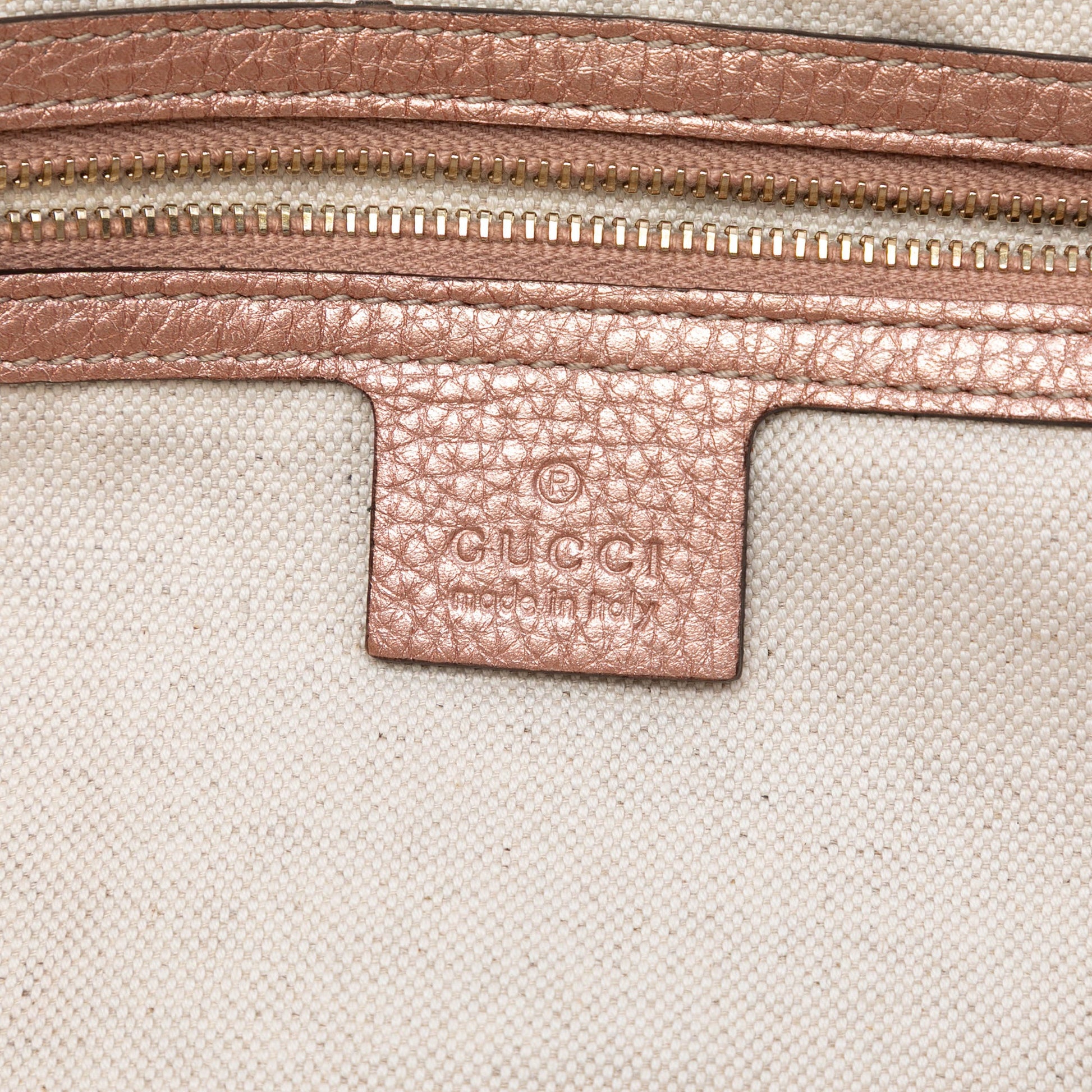 Gucci Medium Metallic Leather Bella Tote