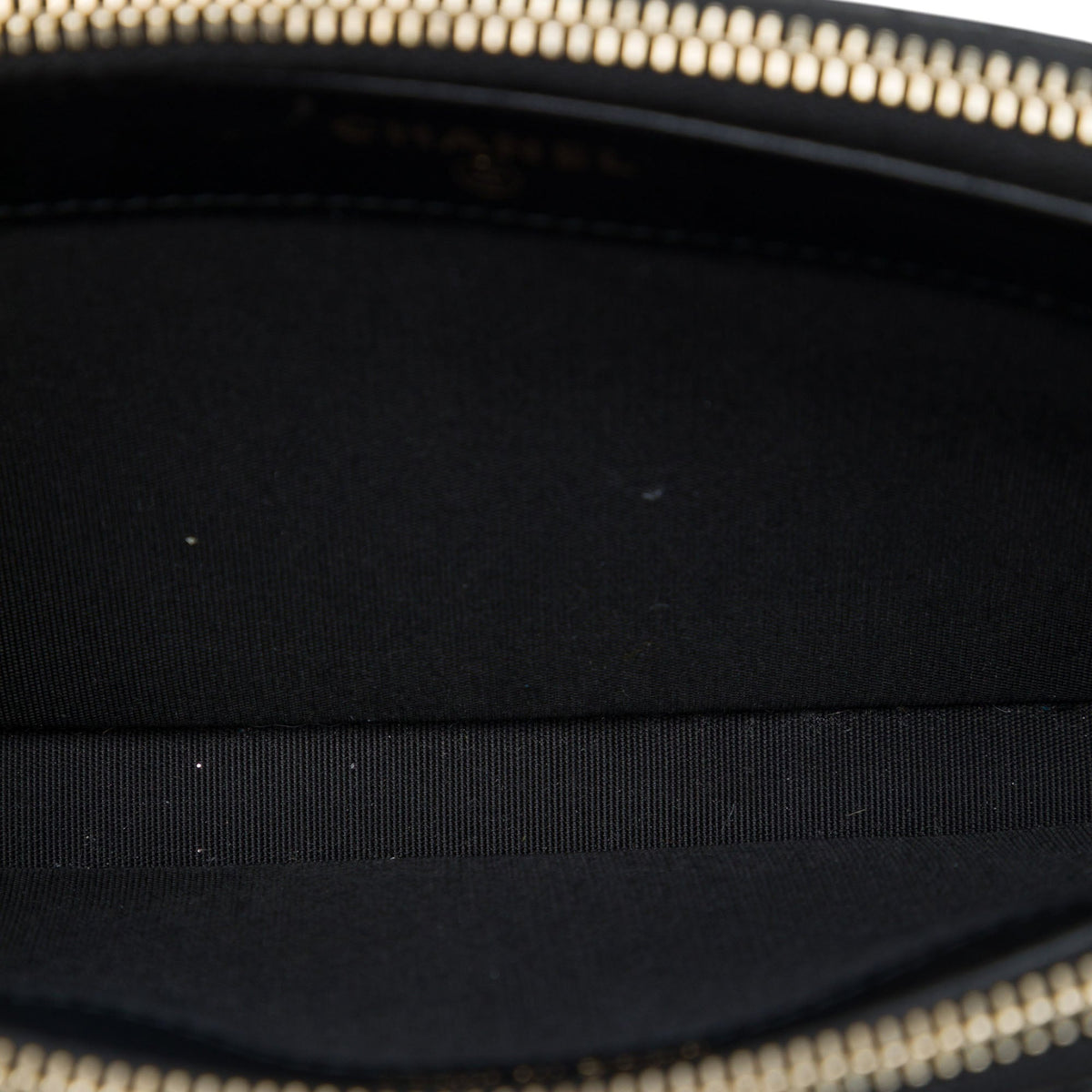 Chanel CC Quilted Calfskin Double Zip Clutch With Chain