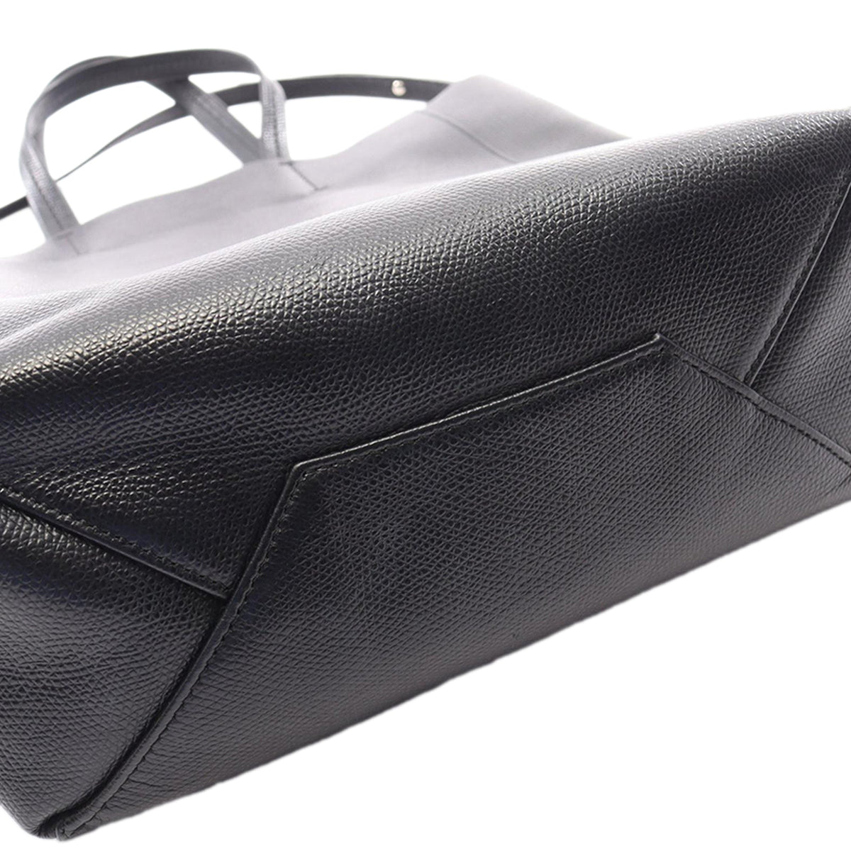 Celine Small Grained Calfskin Vertical Cabas Satchel — Black