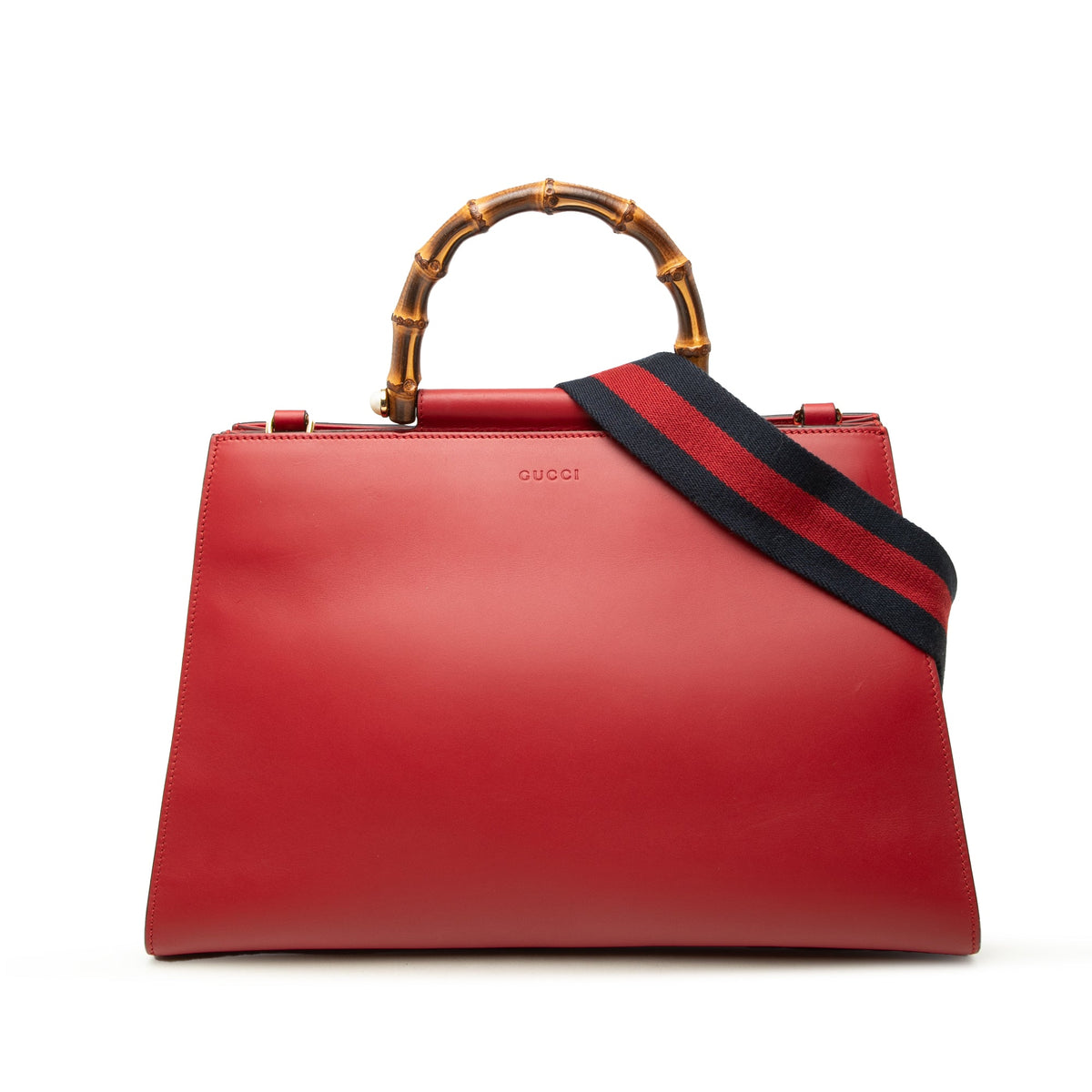 Gucci Medium Calfskin Bamboo Nymphaea Satchel