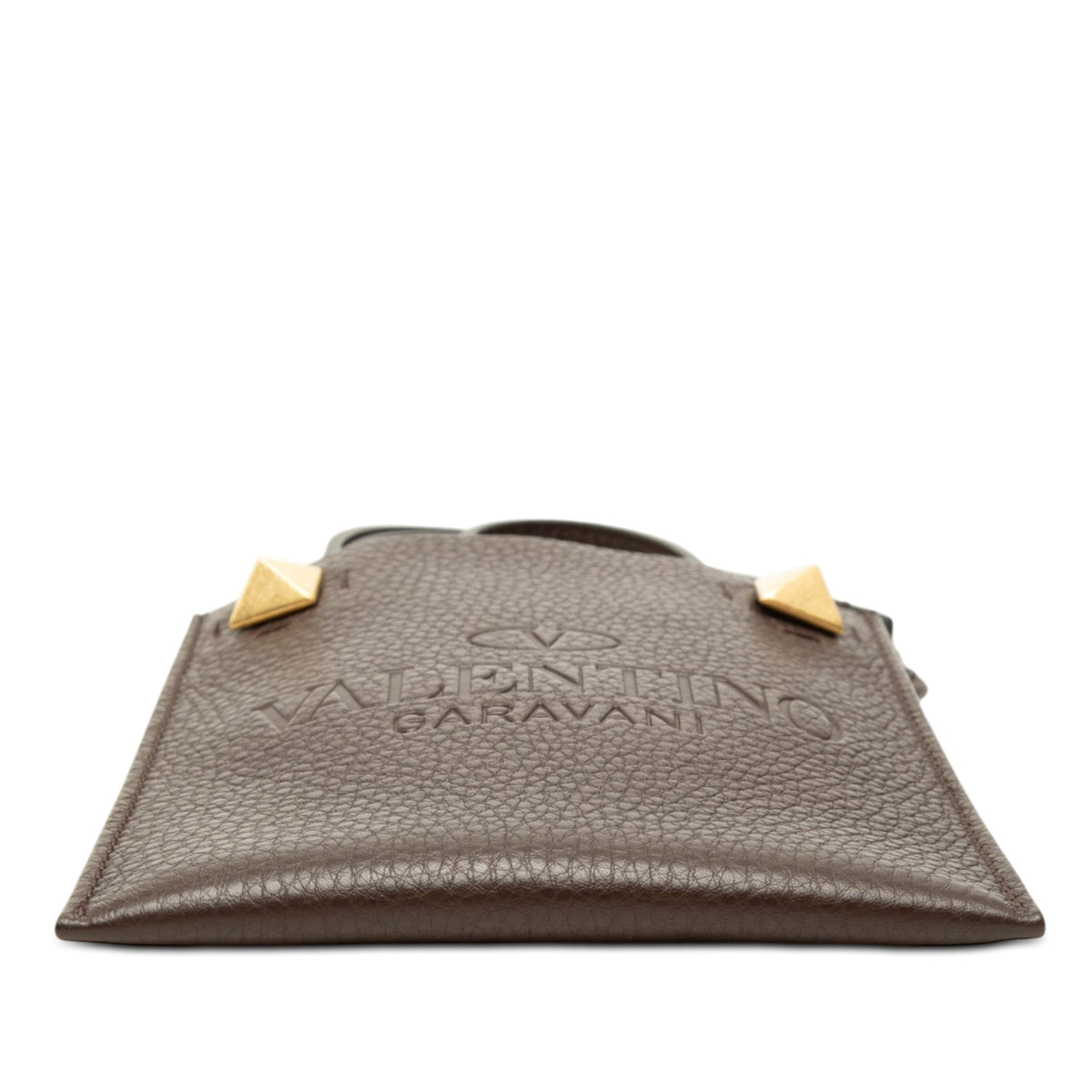Valentino Mini Grained Calfskin Rockstud Identity Crossbody — Brown