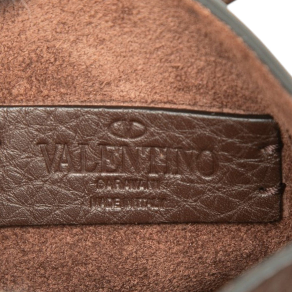 Valentino Mini Grained Calfskin Rockstud Identity Crossbody — Brown