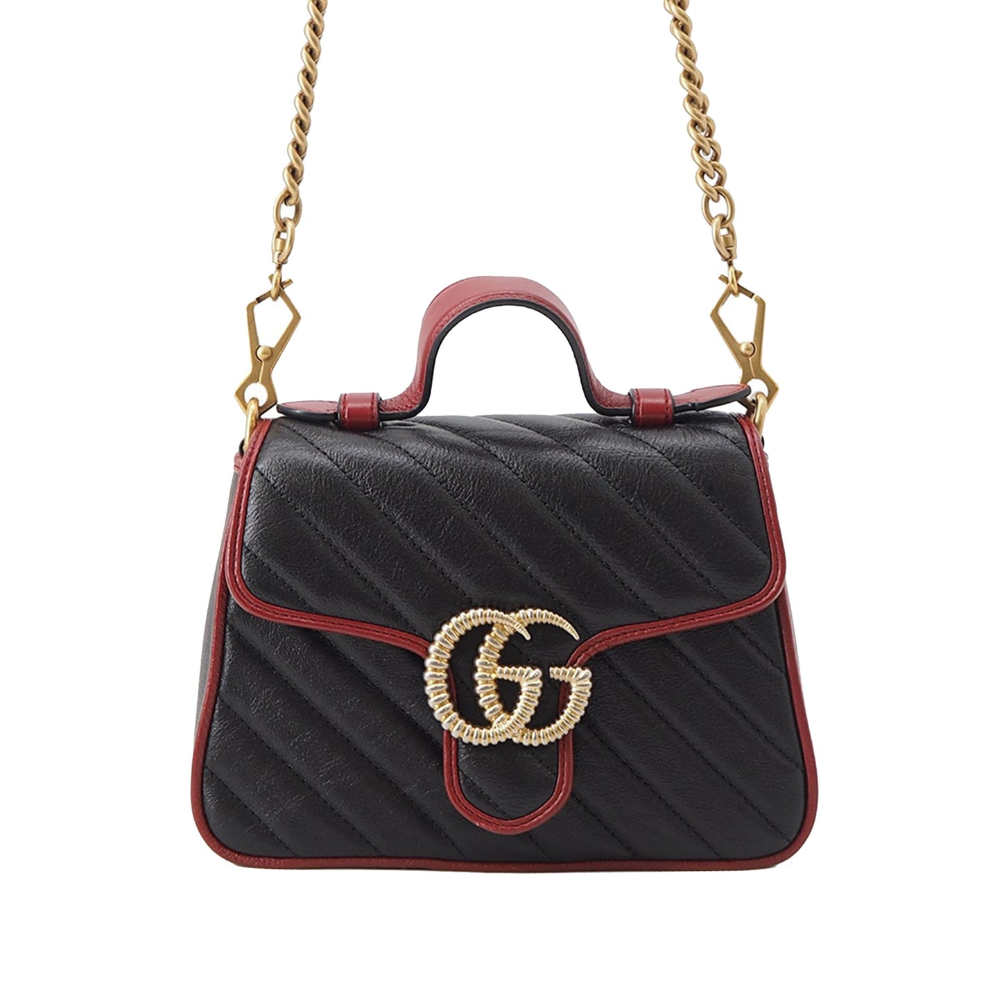 Gucci Mini GG Marmont Matelasse Calfskin Torchon Top Handle Bag