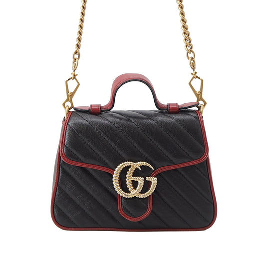 Gucci Mini GG Marmont Matelasse Calfskin Torchon Top Handle Bag