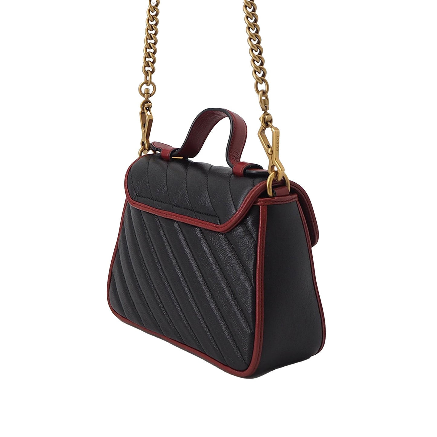 Gucci Mini GG Marmont Matelasse Calfskin Torchon Top Handle Bag