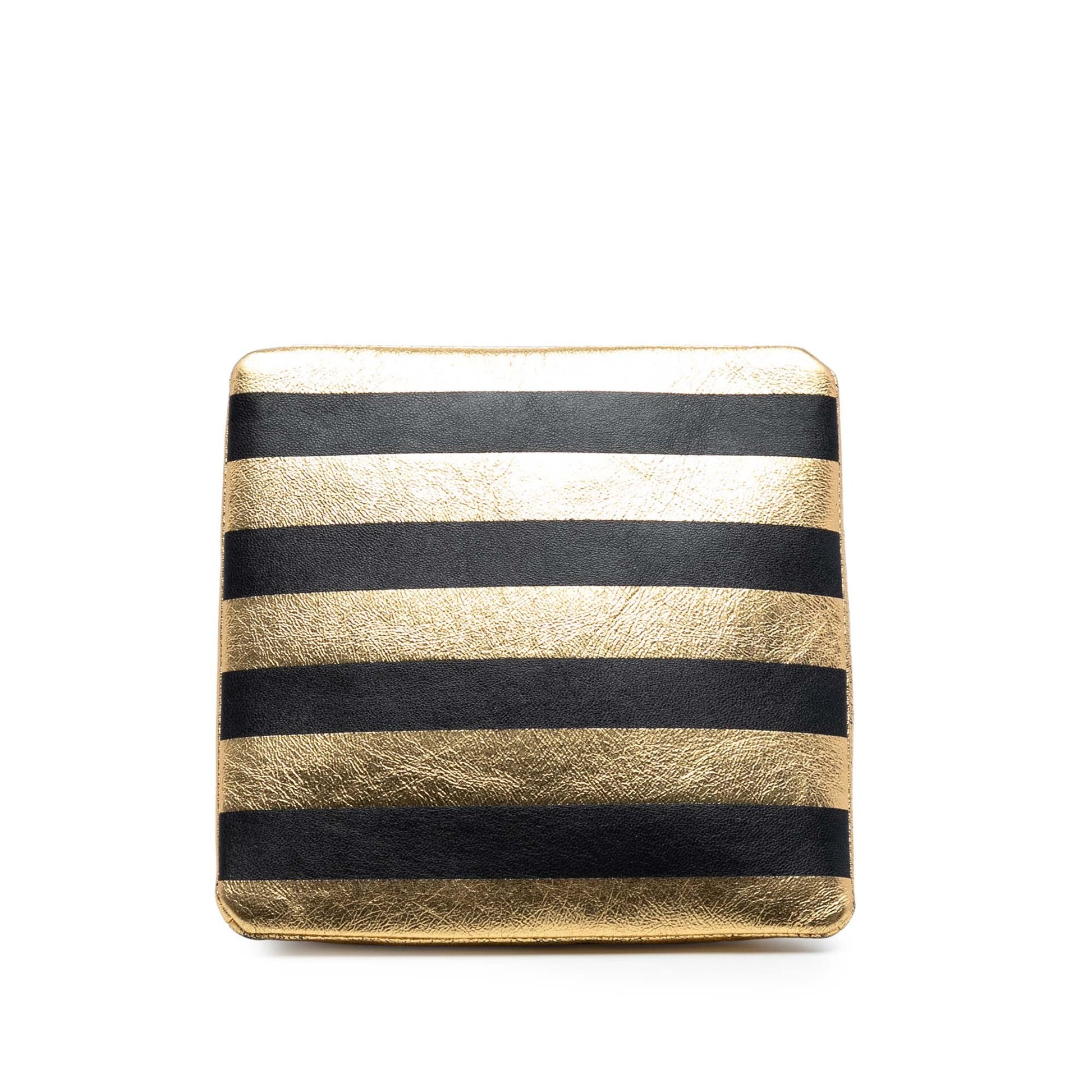 Metallic Lambskin Kheops Pyramid Clutch