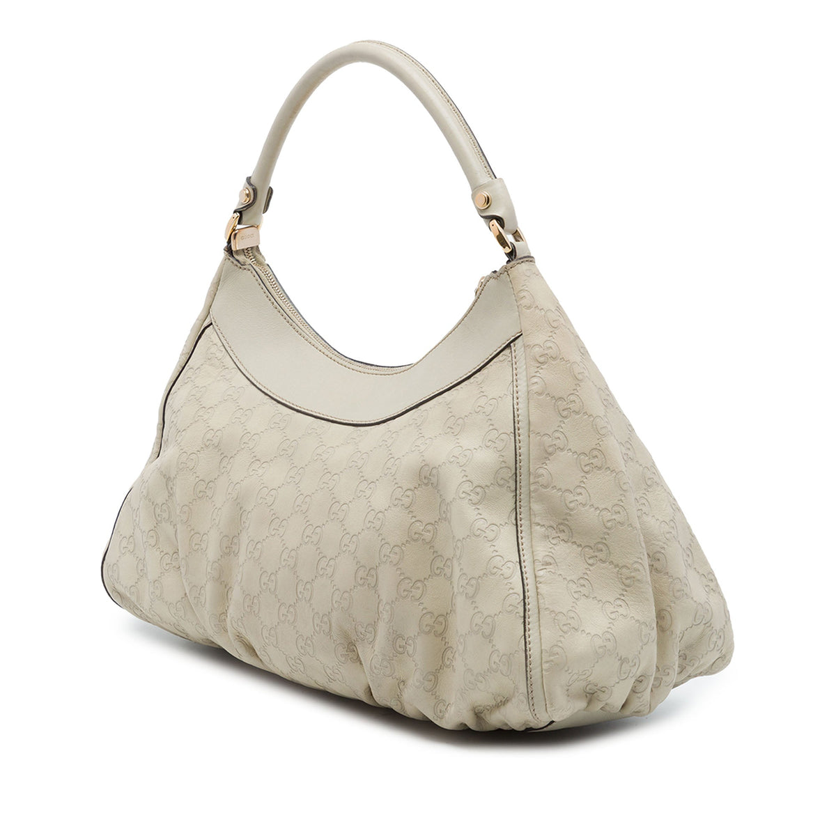 Gucci Guccissima Abbey D Ring Shoulder Bag — White
