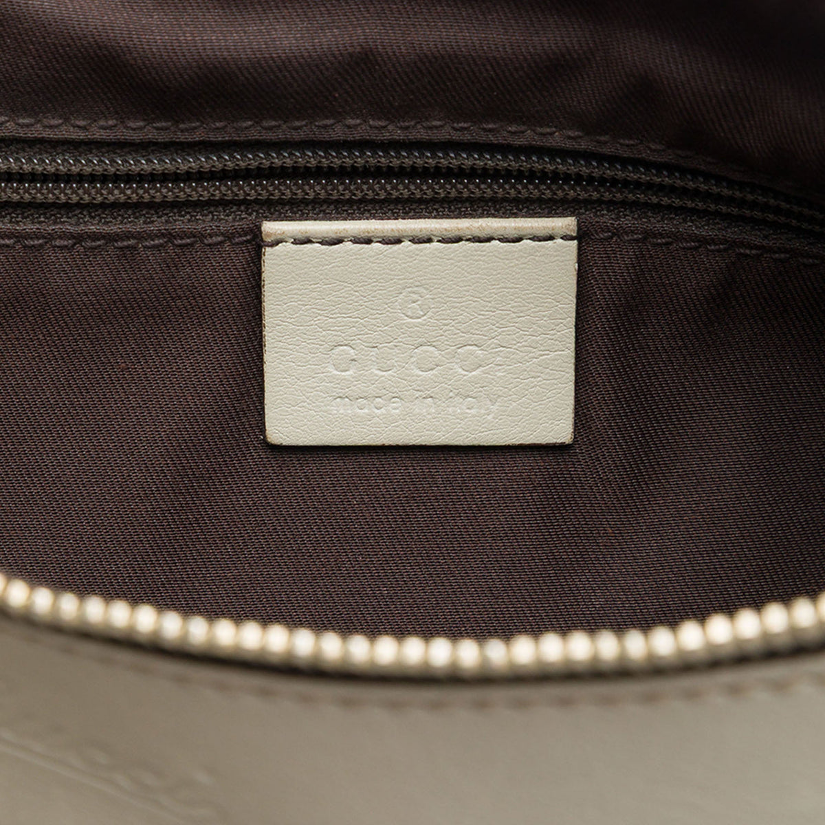 Gucci Guccissima Abbey D Ring Shoulder Bag — White