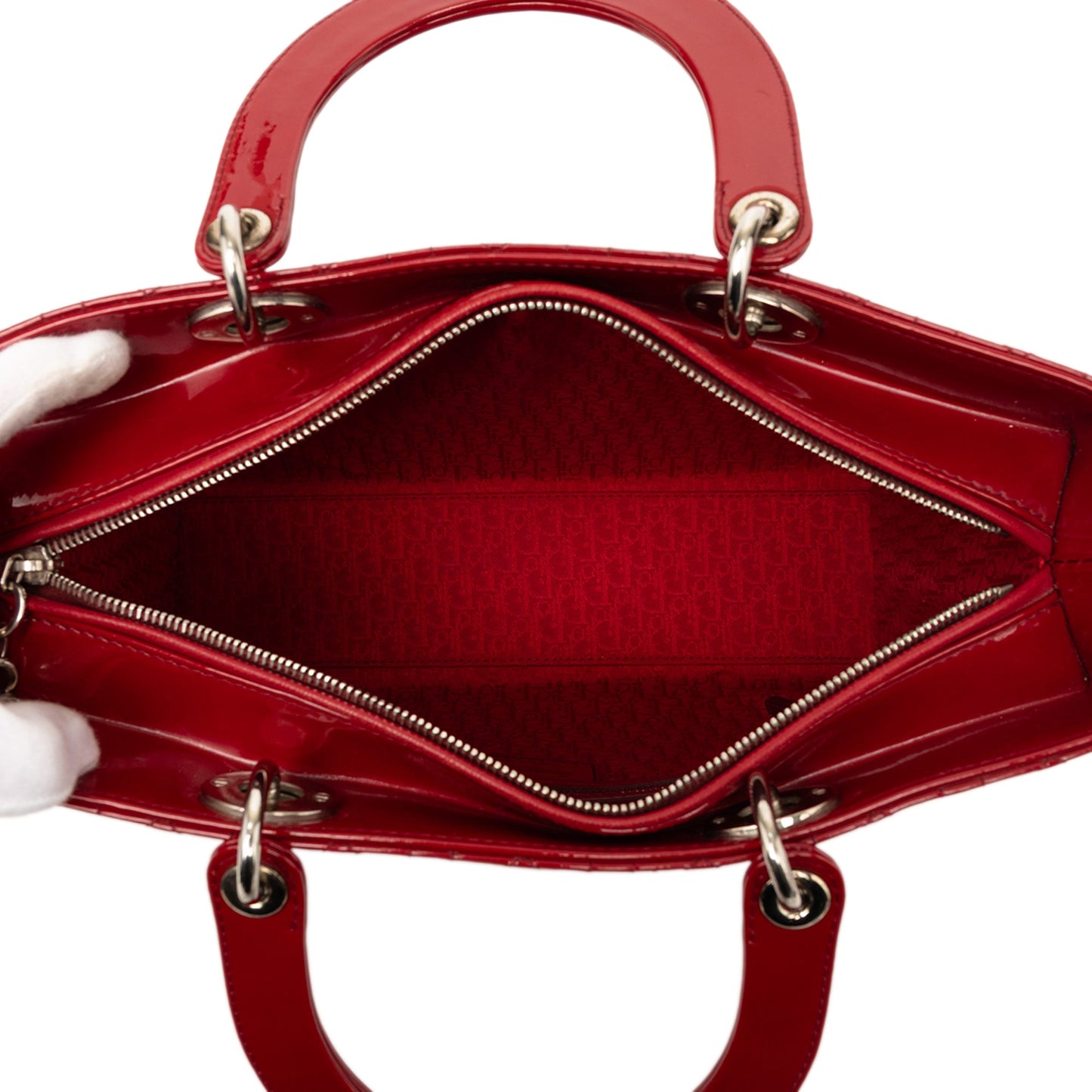 Dior Large Patent Cannage Lady Dior