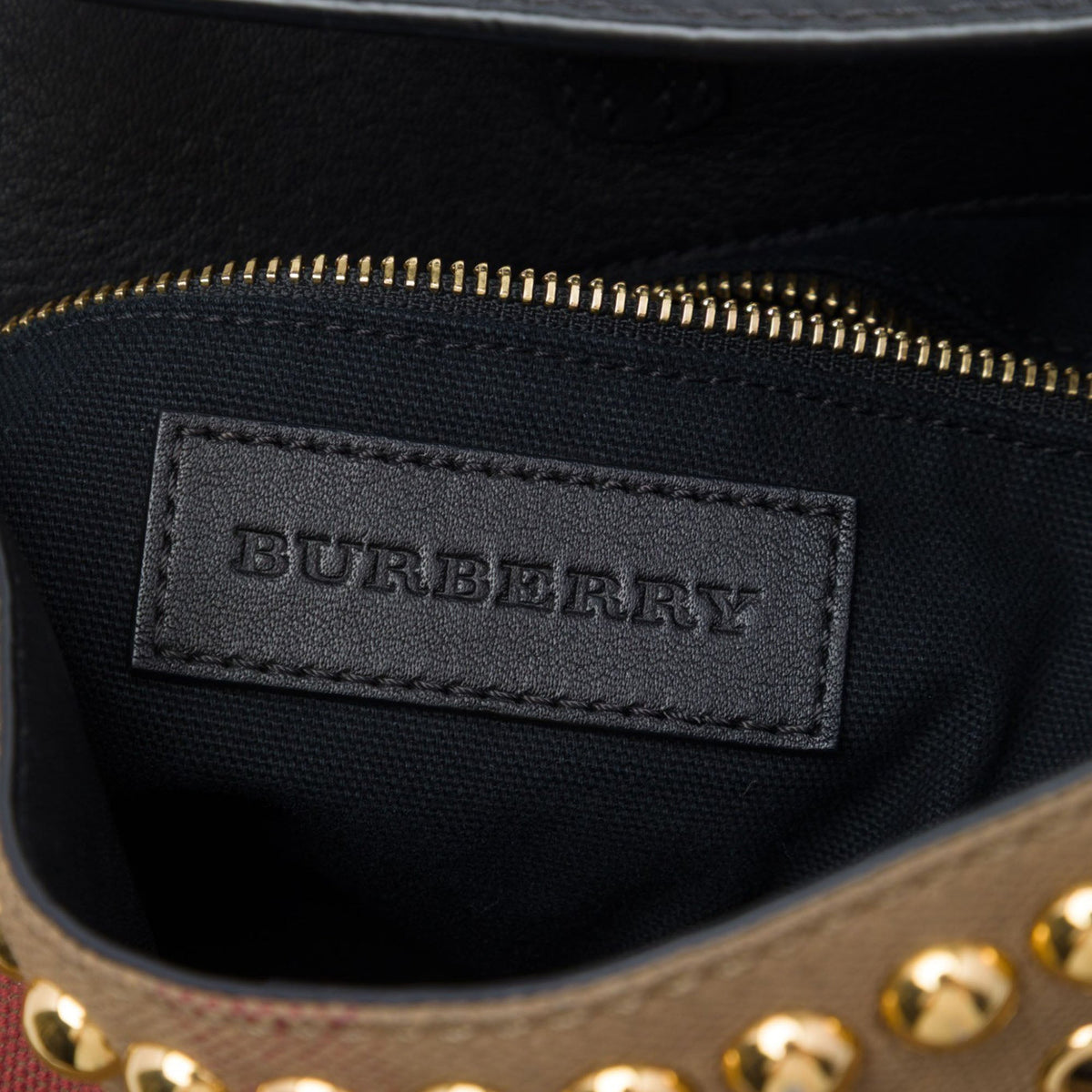 Burberry Medium Mega Check Studded Canvas Ashby Bucket Bag