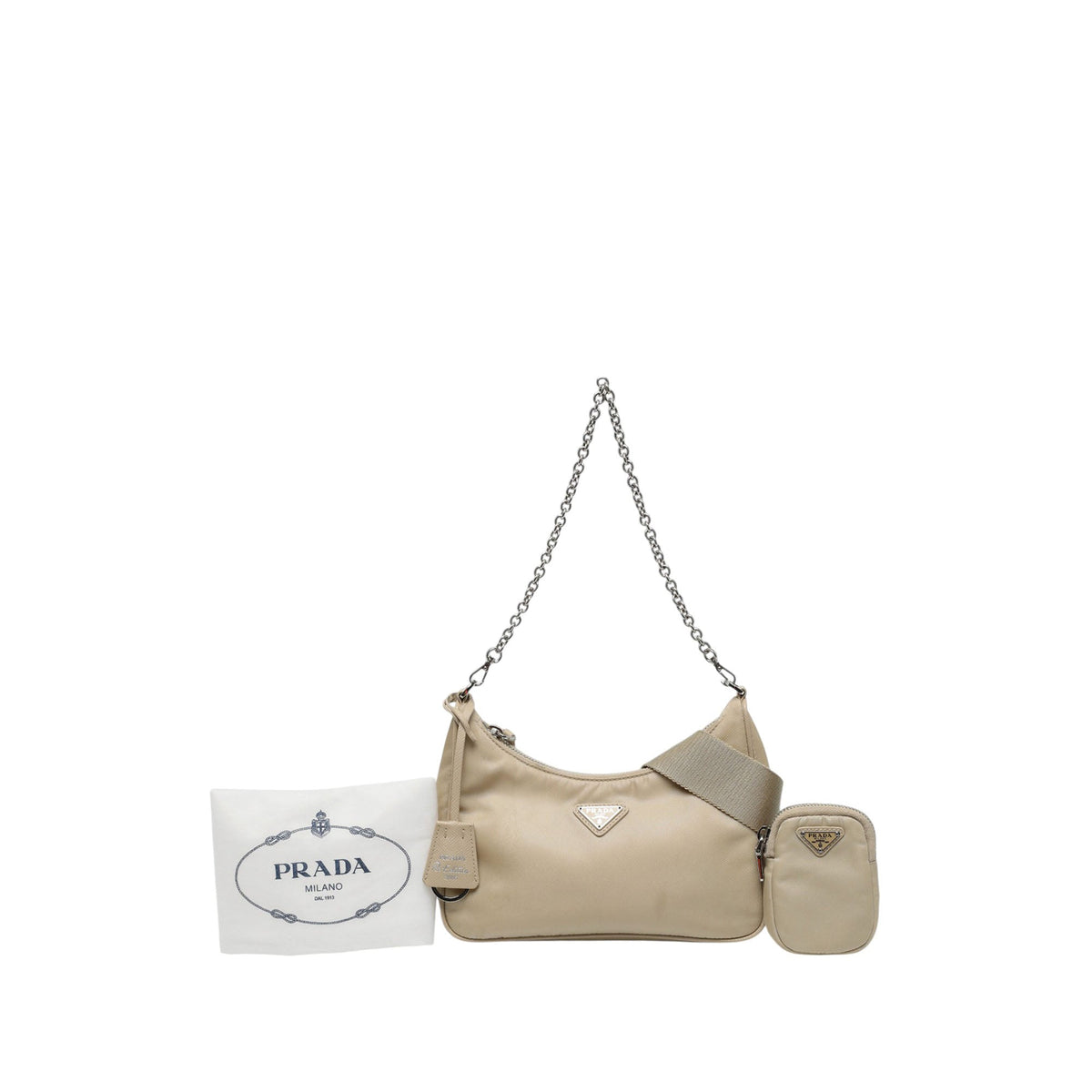 Prada Re Nylon Re Edition 2005 Satchel — Beige